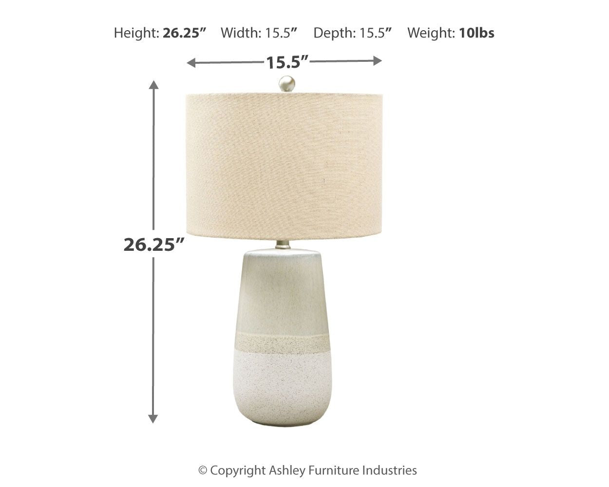 Shavon - Beige / White - Ceramic Table Lamp - Urban Living Furniture (Los Angeles, CA)