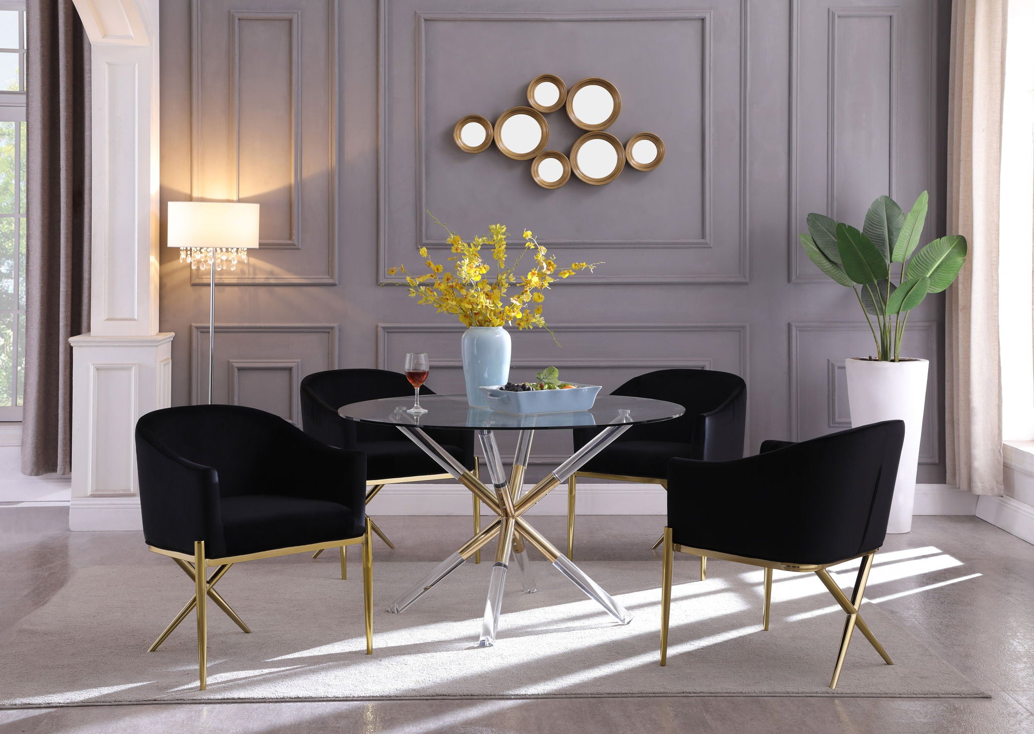 Mercury - Glass Dining Table - Pearl Silver - Urban Living Furniture (Los Angeles, CA)