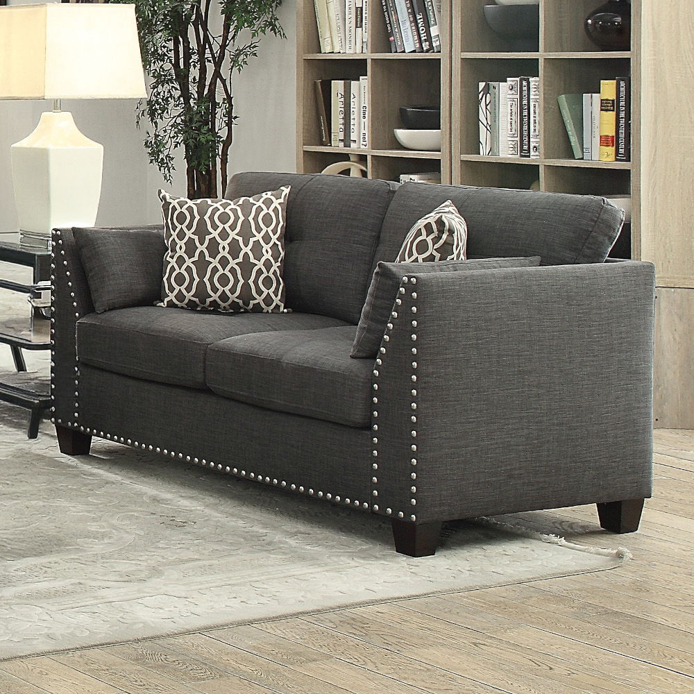 Laurissa - Loveseat With 4 Pillows - Light Charcoal Linen - Urban Living Furniture (Los Angeles, CA)