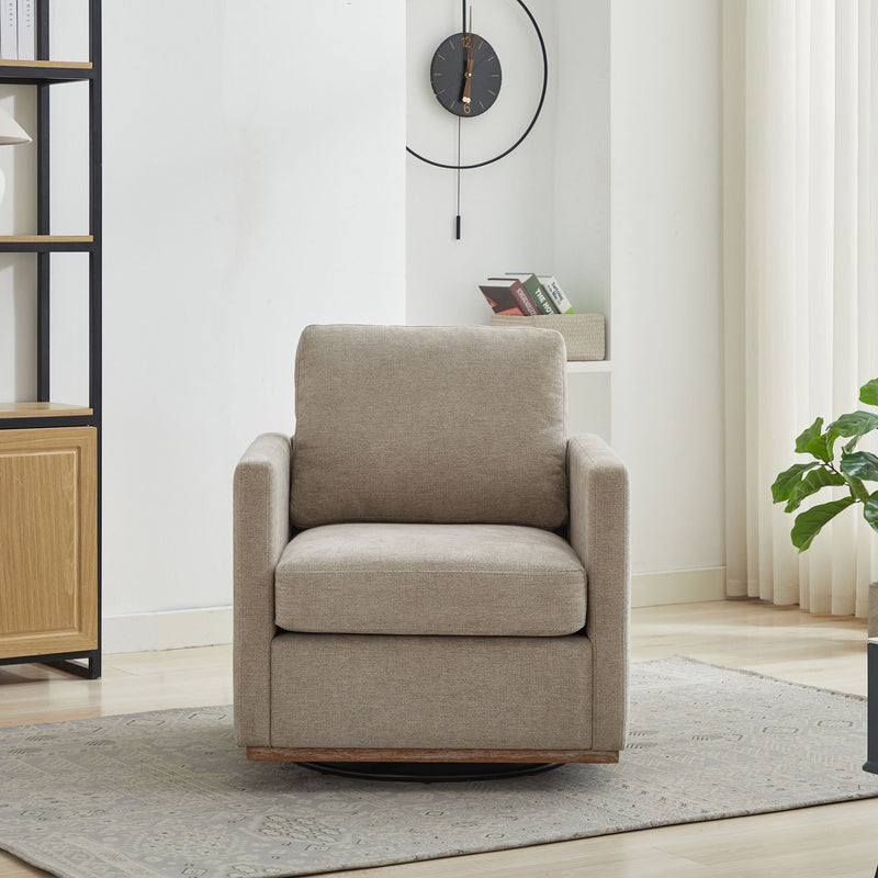 Square Upholstered Swivel Accent Chair For Living Room