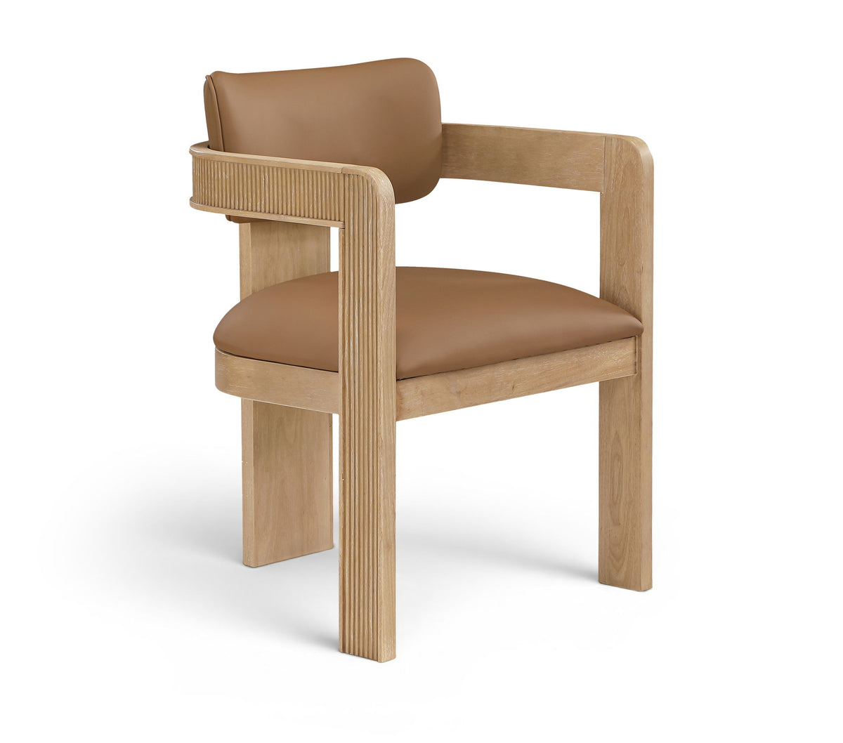 Sacha - Vegan Leather Upholstered Dining Chair With Natural Base (Set of 2)