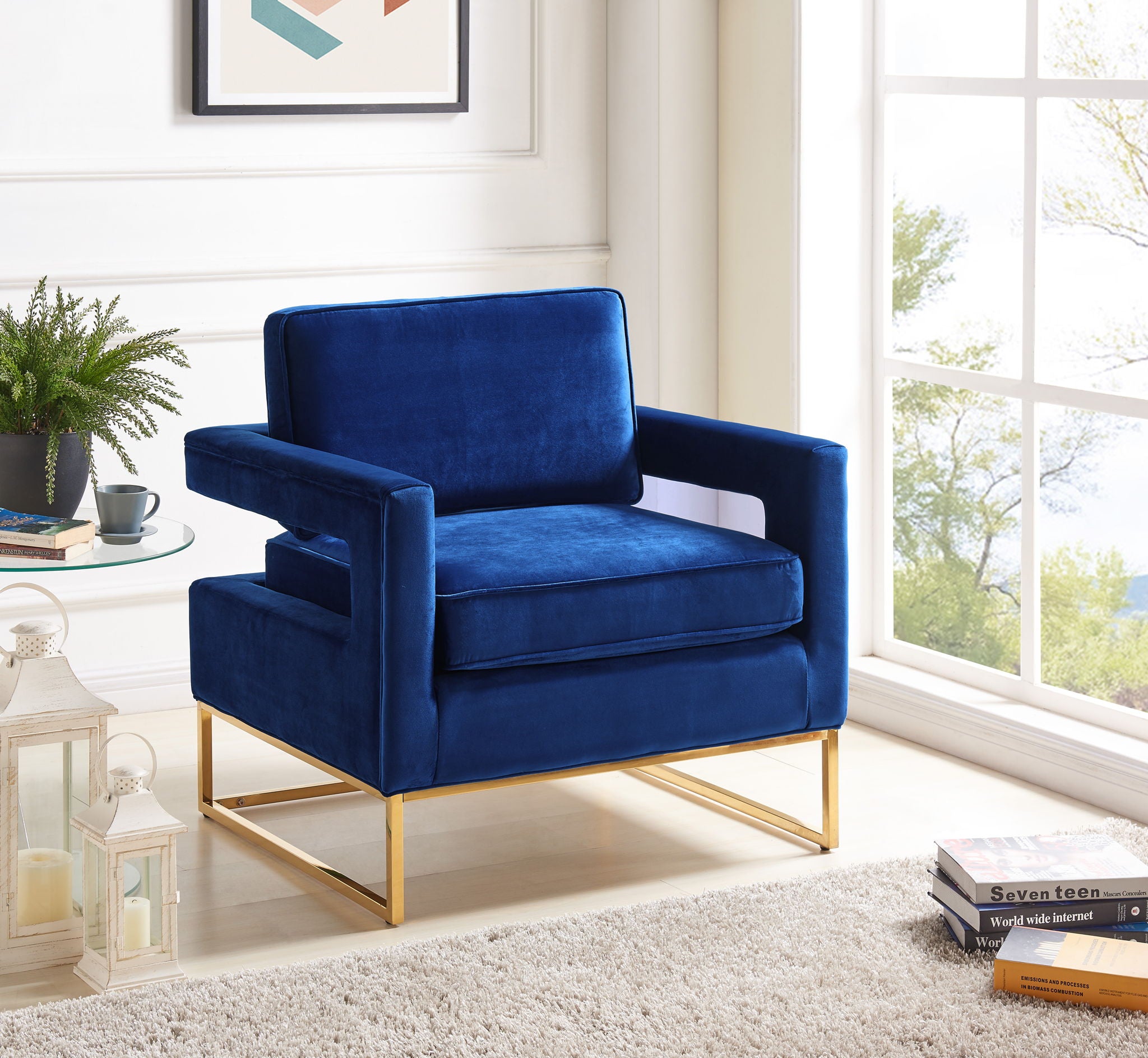 Noah - Accent Chair with Gold Legs - Urban Living Furniture (Los Angeles, CA)