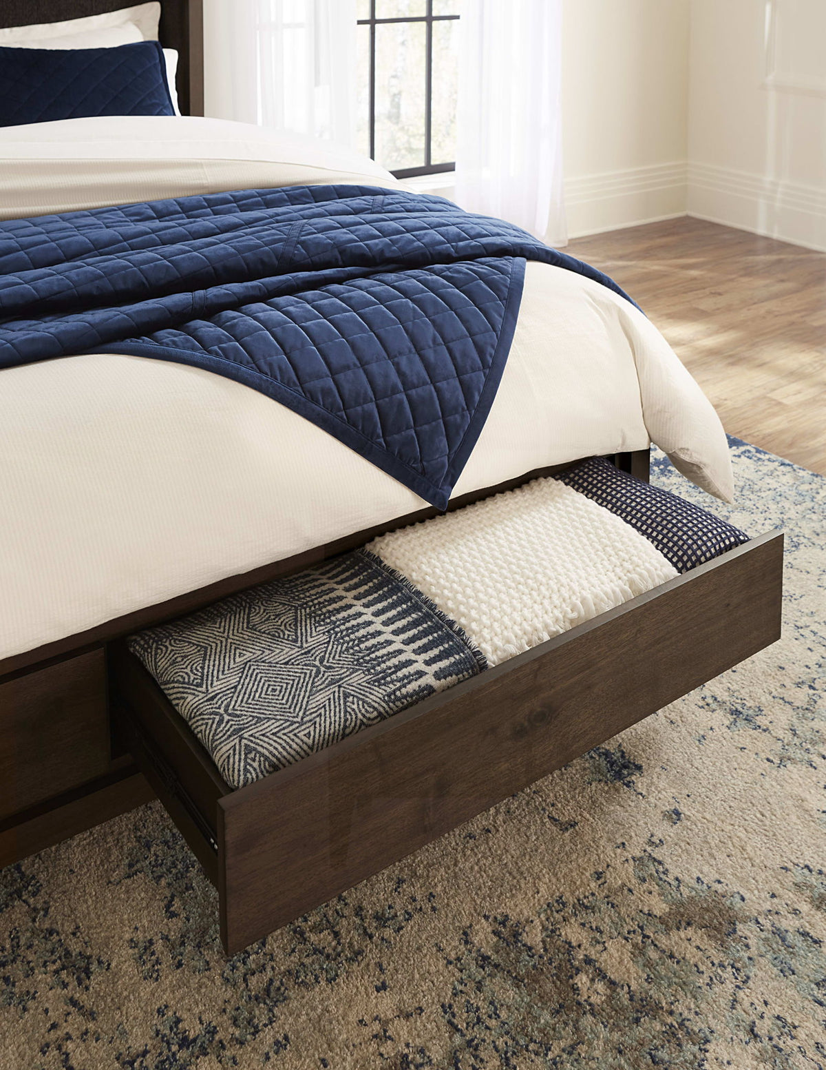 Boracay - Upholstered Wingback Storage Bed