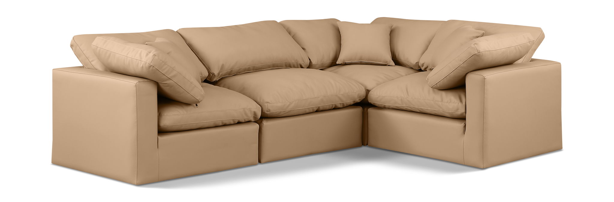 Indulge - Faux Leather 4 Piece Modular Corner Sectional - Tan - Urban Living Furniture (Los Angeles, CA)