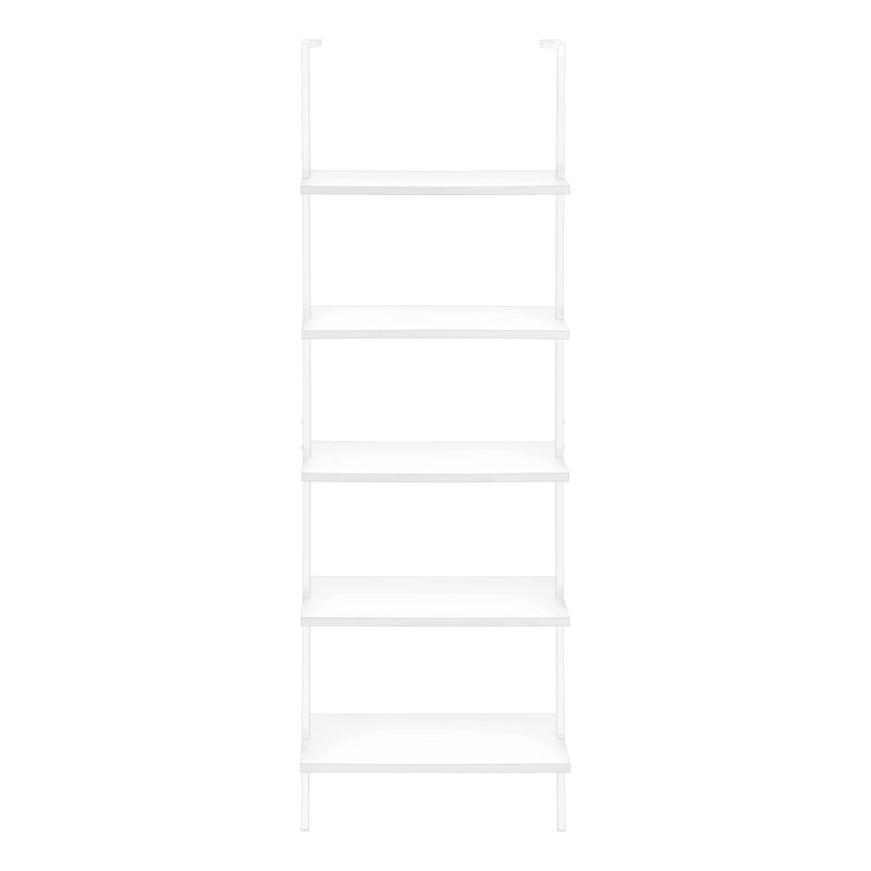 Etagere Bookcase Ladder 5 Tier For Office - White