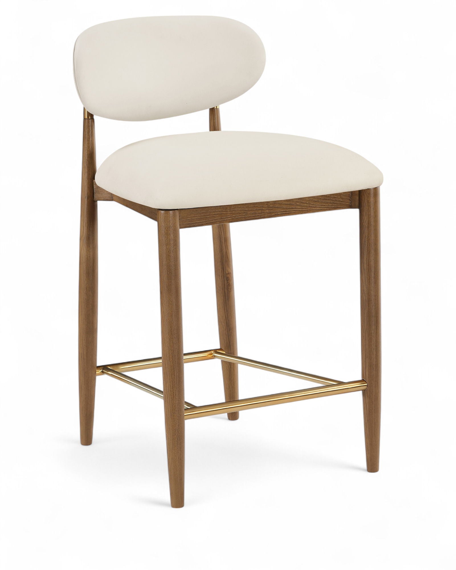 Riccio - Stool - Walnut And Gold Frame - Urban Living Furniture (Los Angeles, CA)
