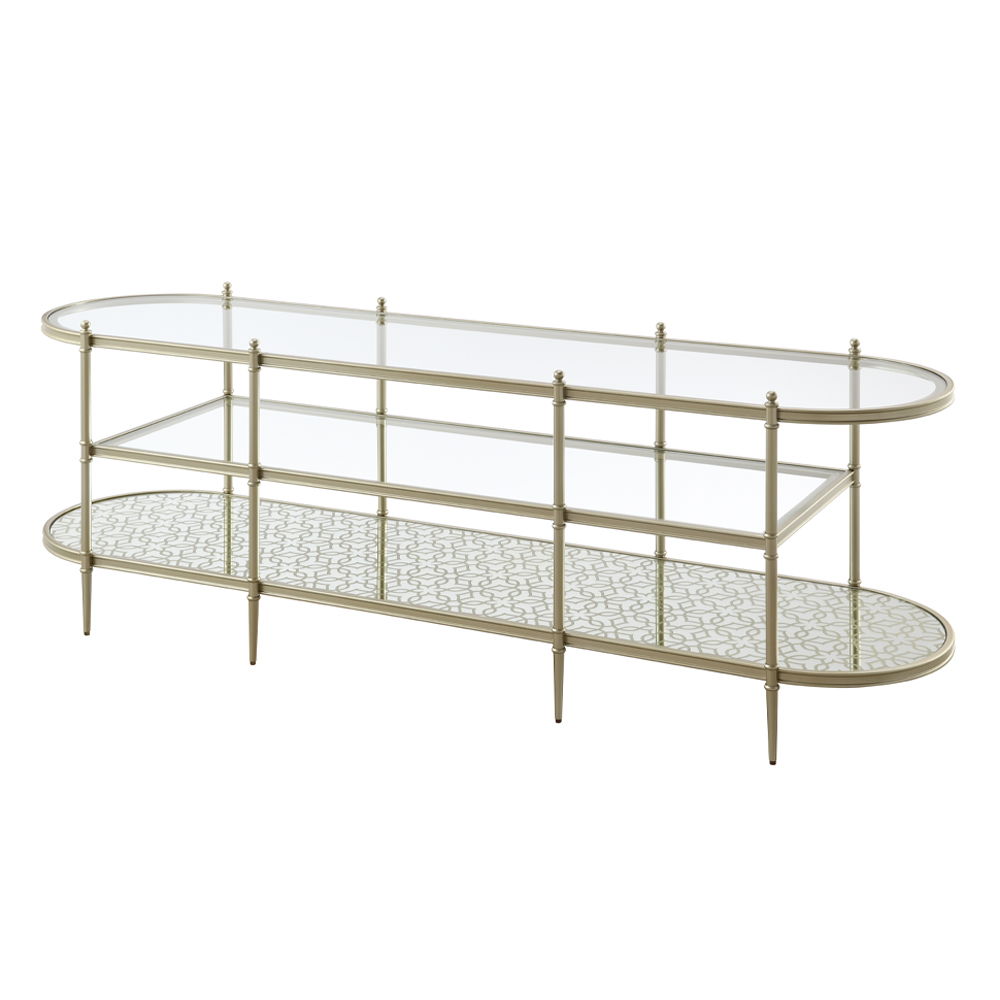 Zaba - TV Stand - Glass Top & Silver - Urban Living Furniture (Los Angeles, CA)