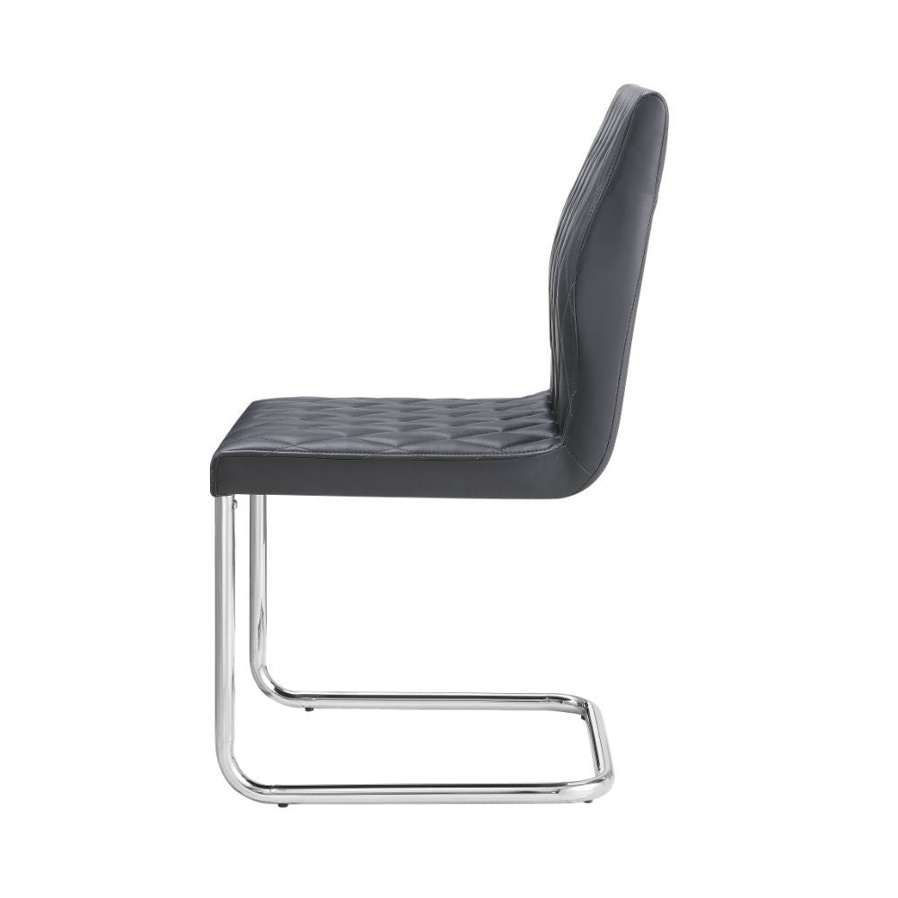 Ansonia - Side Chair (Set of 2) - Gray Synthetic Leather & Chrome - Urban Living Furniture (Los Angeles, CA)