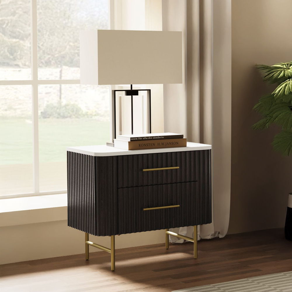 Clayten - Nightstand - Marble Top & Espresso - Urban Living Furniture (Los Angeles, CA)