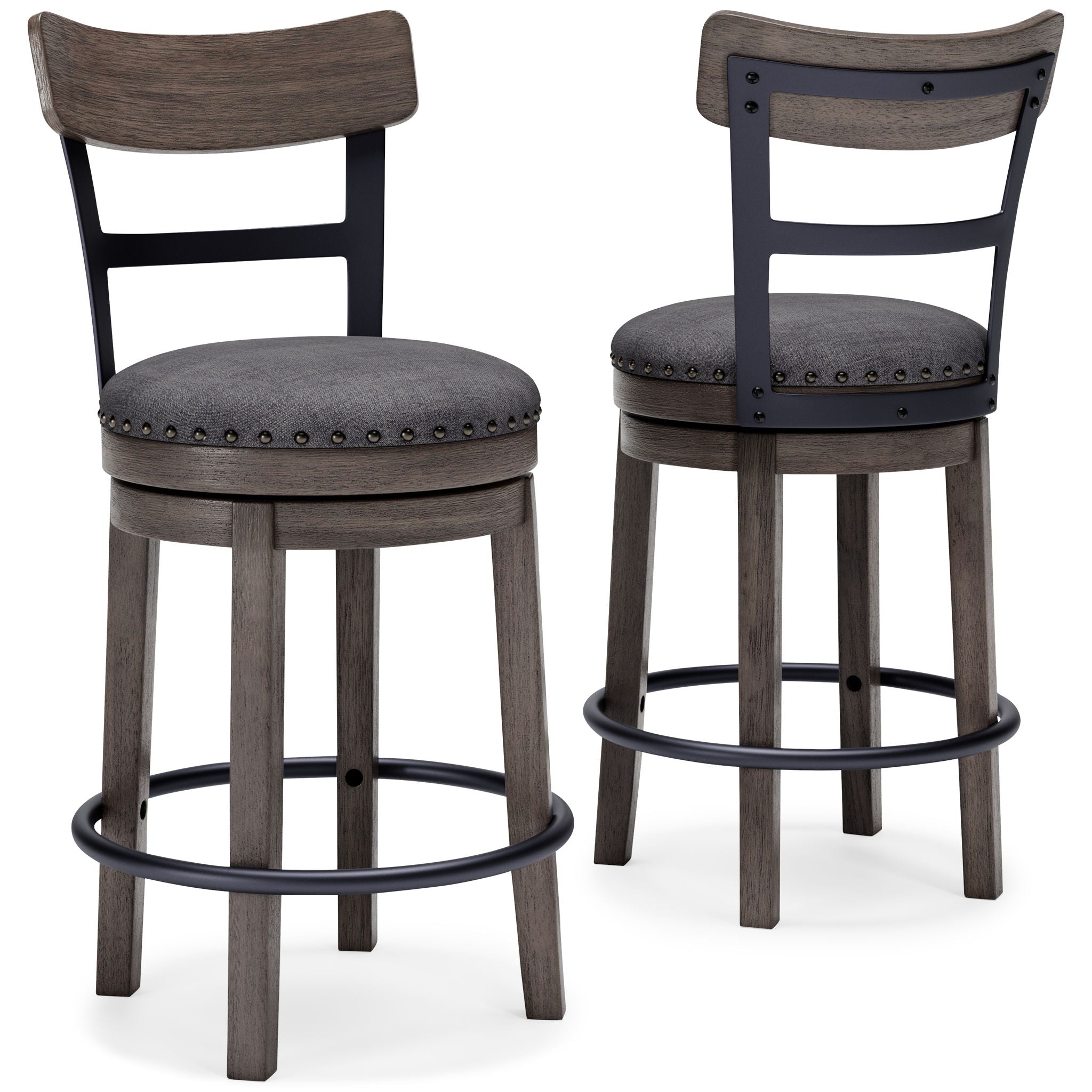 Caitbrook - Gray - UPH Swivel Barstool - Urban Living Furniture (Los Angeles, CA)