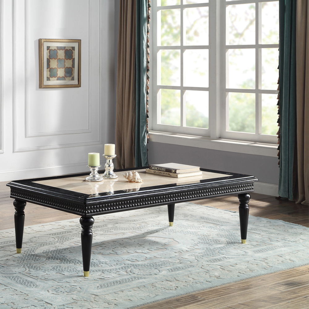 Tayden - Coffee Table With Marble Top - Marble Top & Black - Urban Living Furniture (Los Angeles, CA)
