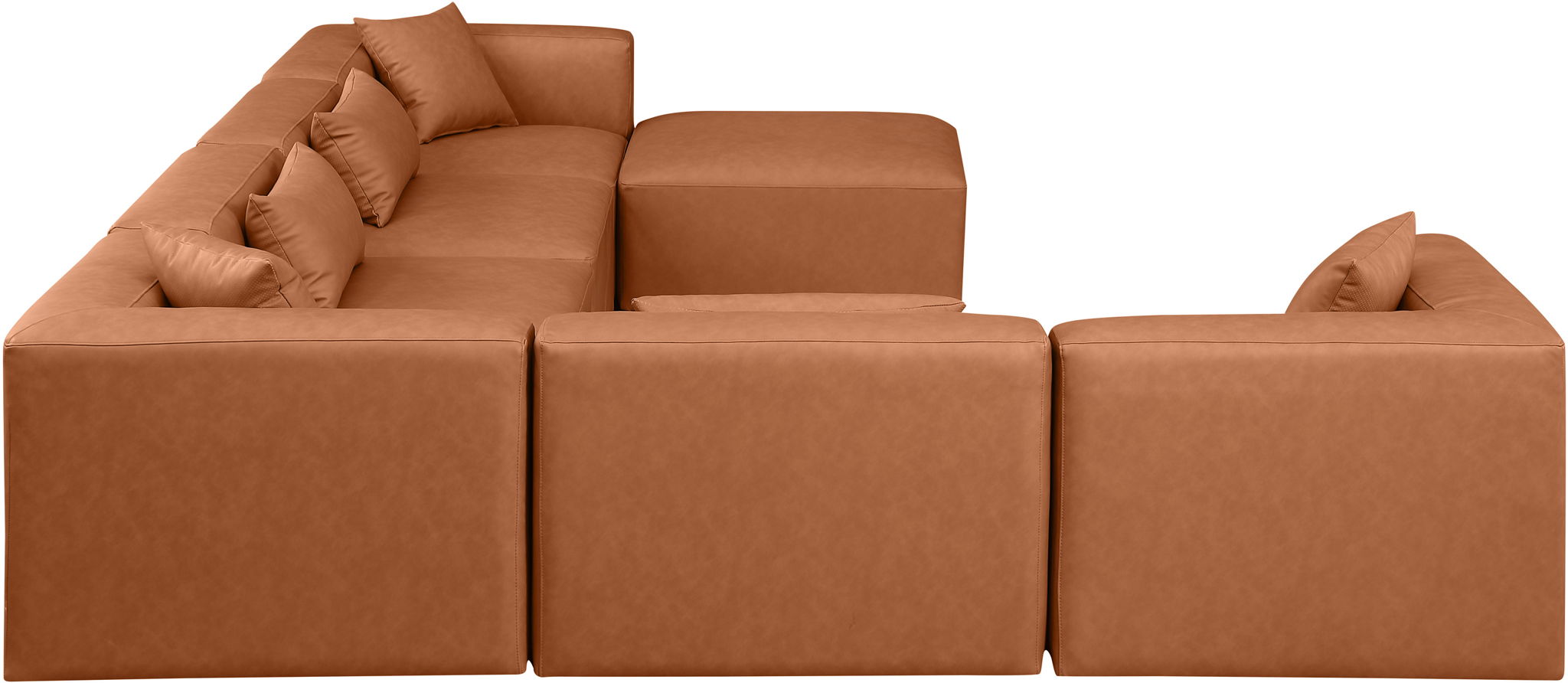 Cube - 7 Piece Modular Sectional - Cognac - Urban Living Furniture (Los Angeles, CA)
