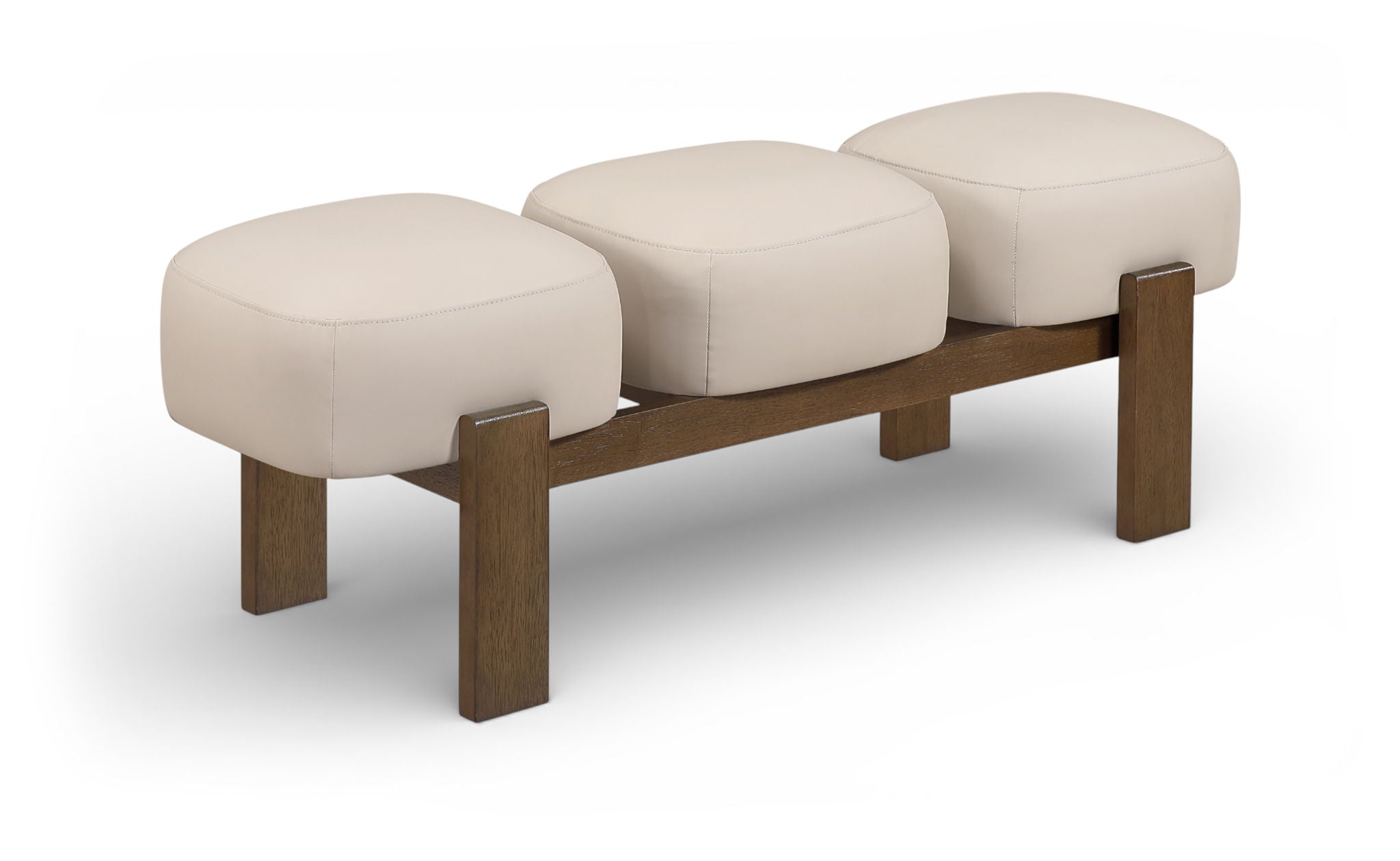 Woodcrest - Vegan Leather Upholstered Bench - Painted Brown Walnut Base - Urban Living Furniture (Los Angeles, CA)