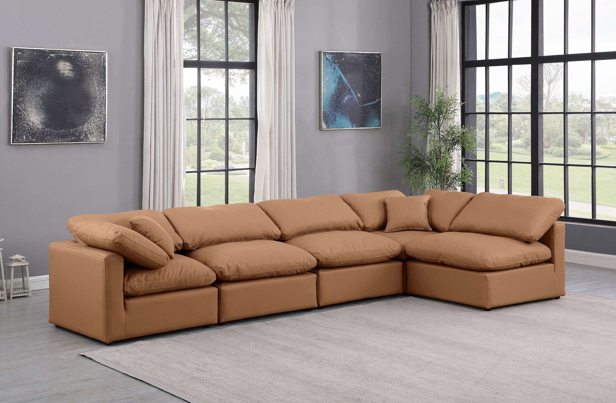 Indulge - Faux Leather 5 Piece Modular Sectional - Urban Living Furniture (Los Angeles, CA)