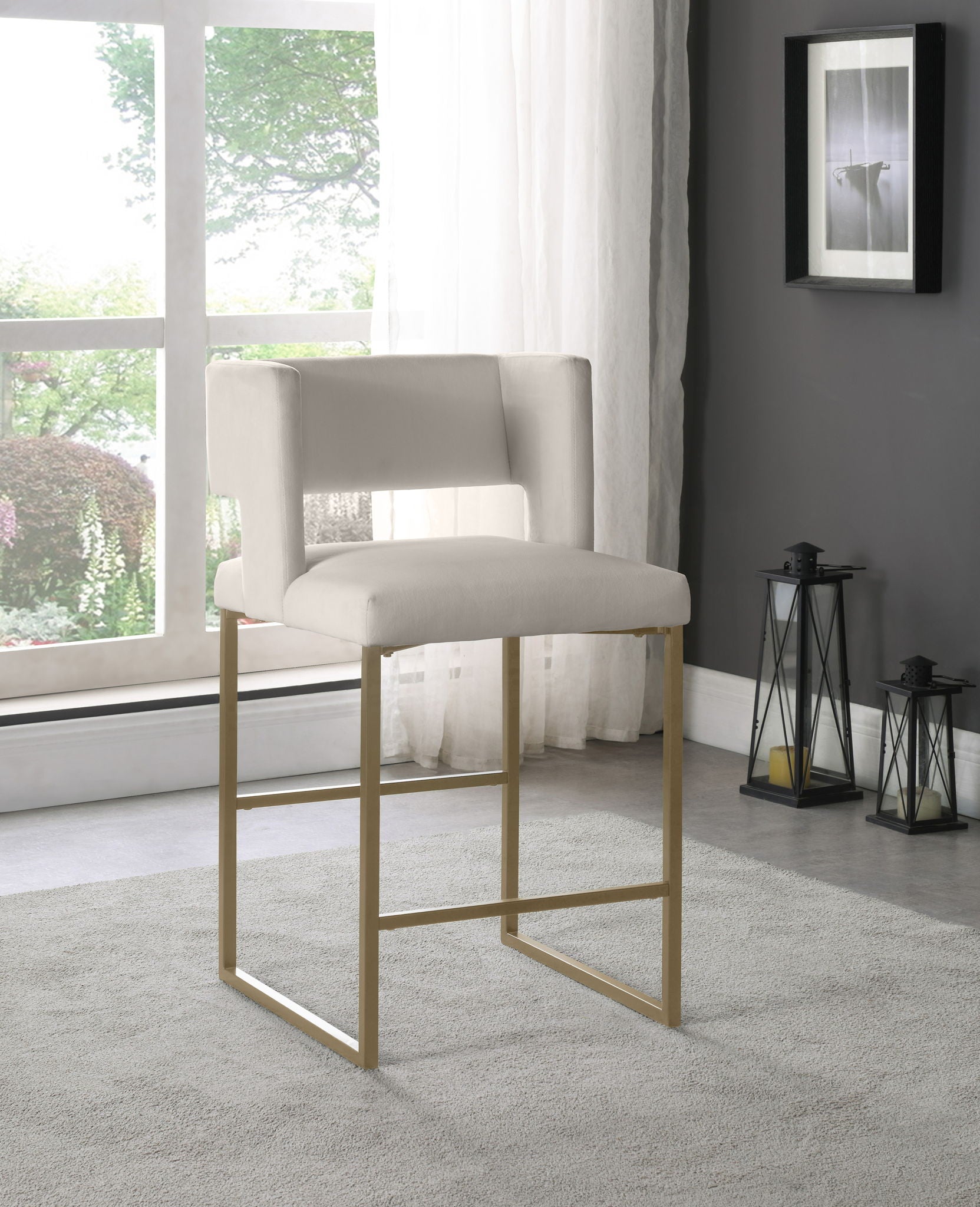 Caleb - Counter Stool with Gold Legs (Set of 2) - Urban Living Furniture (Los Angeles, CA)