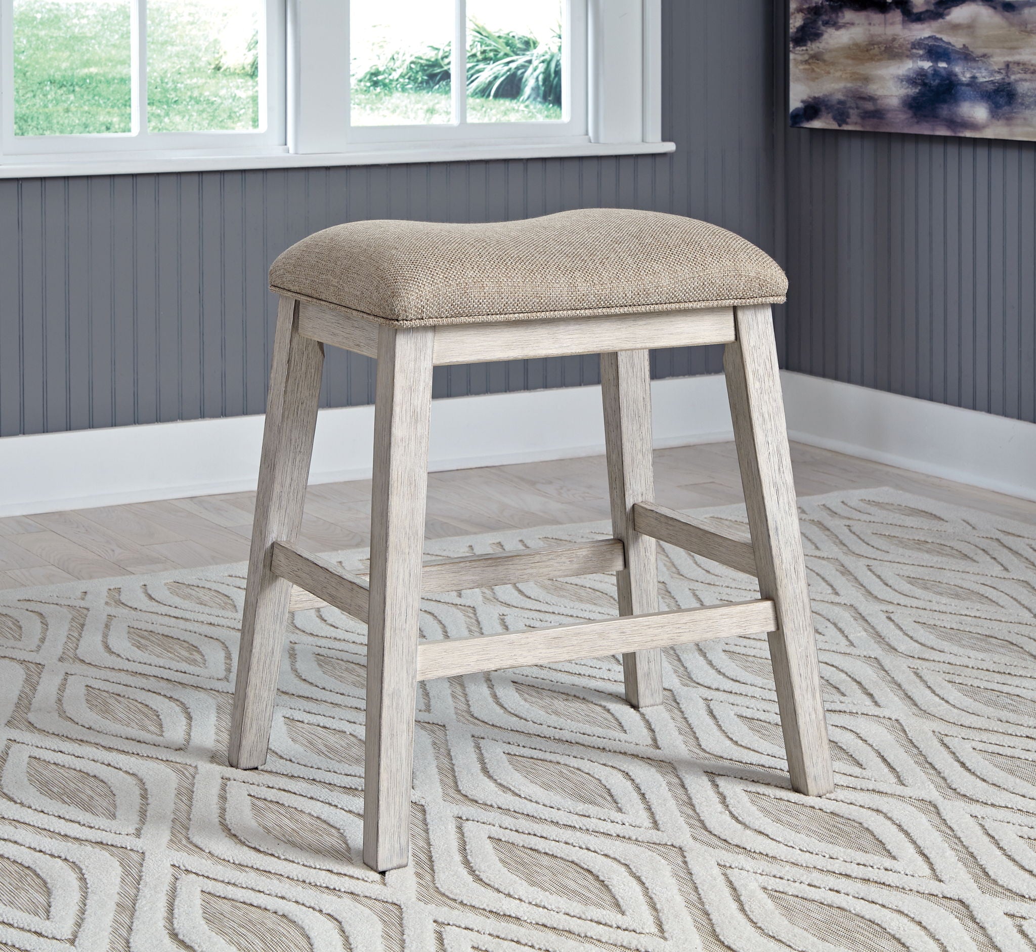 Skempton - White - Upholstered Stool (Set of 2) - Urban Living Furniture (Los Angeles, CA)