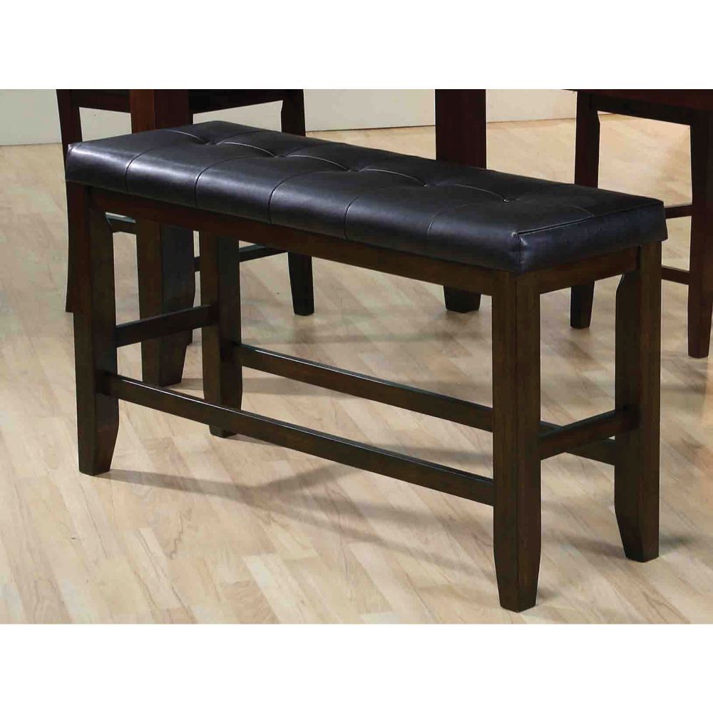 Urbana - Counter Height Bench - Black PU & Espresso - Urban Living Furniture (Los Angeles, CA)