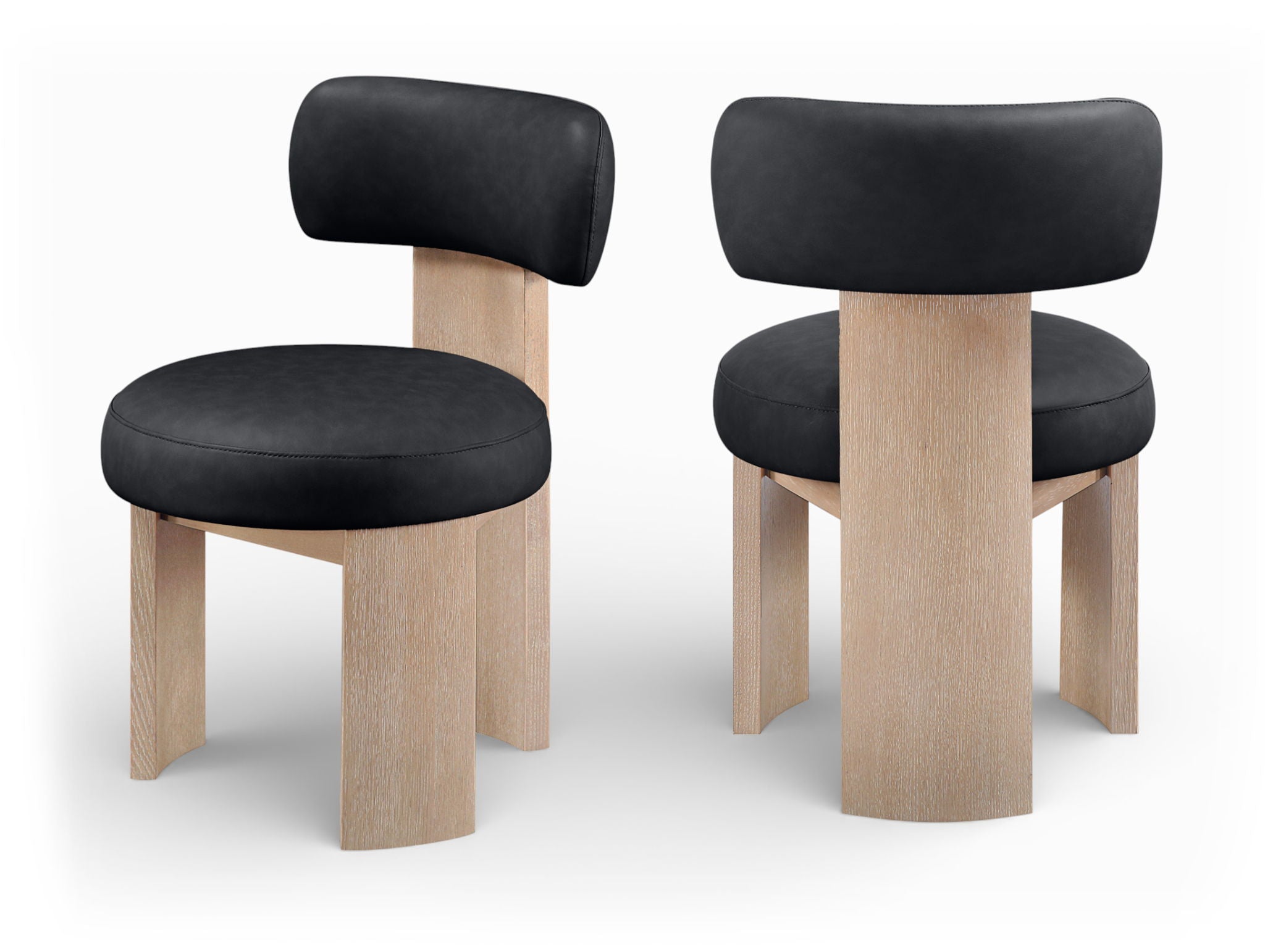 Atelier - Vegan Leather Upholstered Dining Chair (Set of 2) - Painted Natural Frame - Urban Living Furniture (Los Angeles, CA)