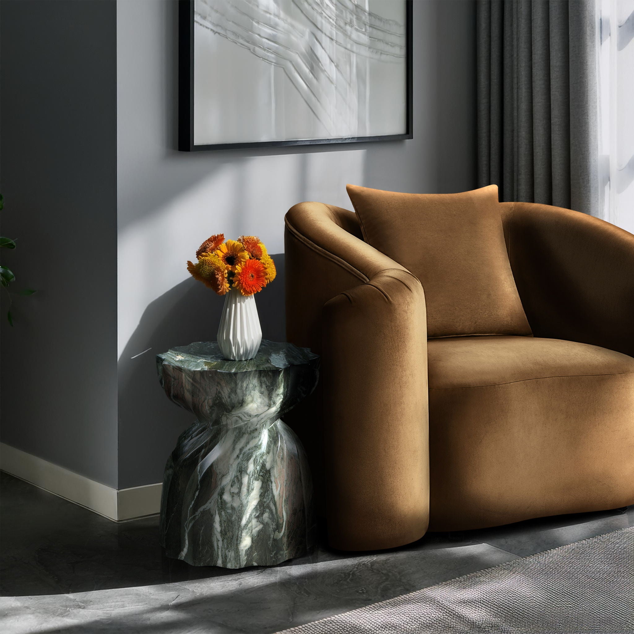 Caserta - Marble Finish Concrete End Table - Urban Living Furniture (Los Angeles, CA)