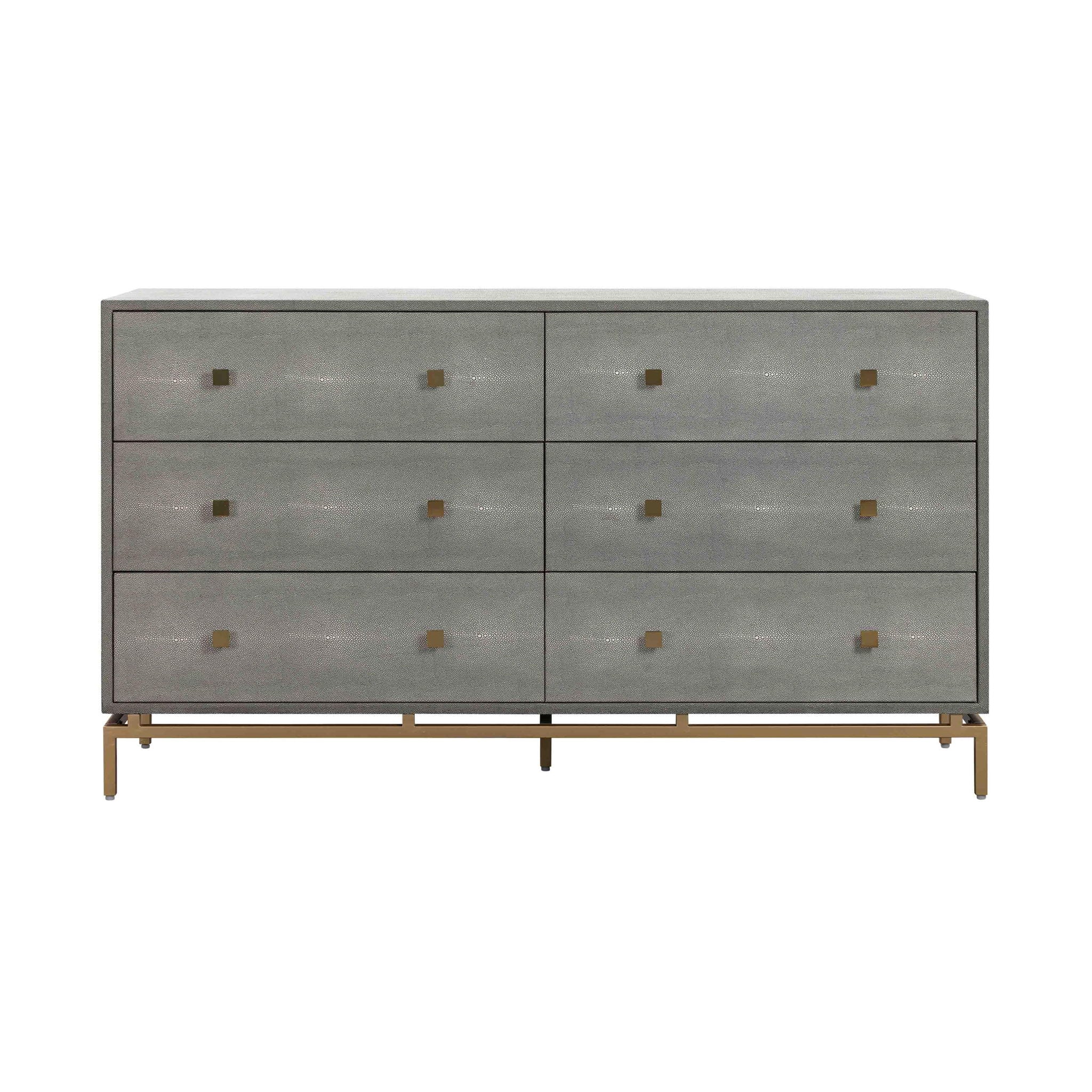 Pesce - Shagreen 6 Drawer Dresser - Gray - Urban Living Furniture (Los Angeles, CA)