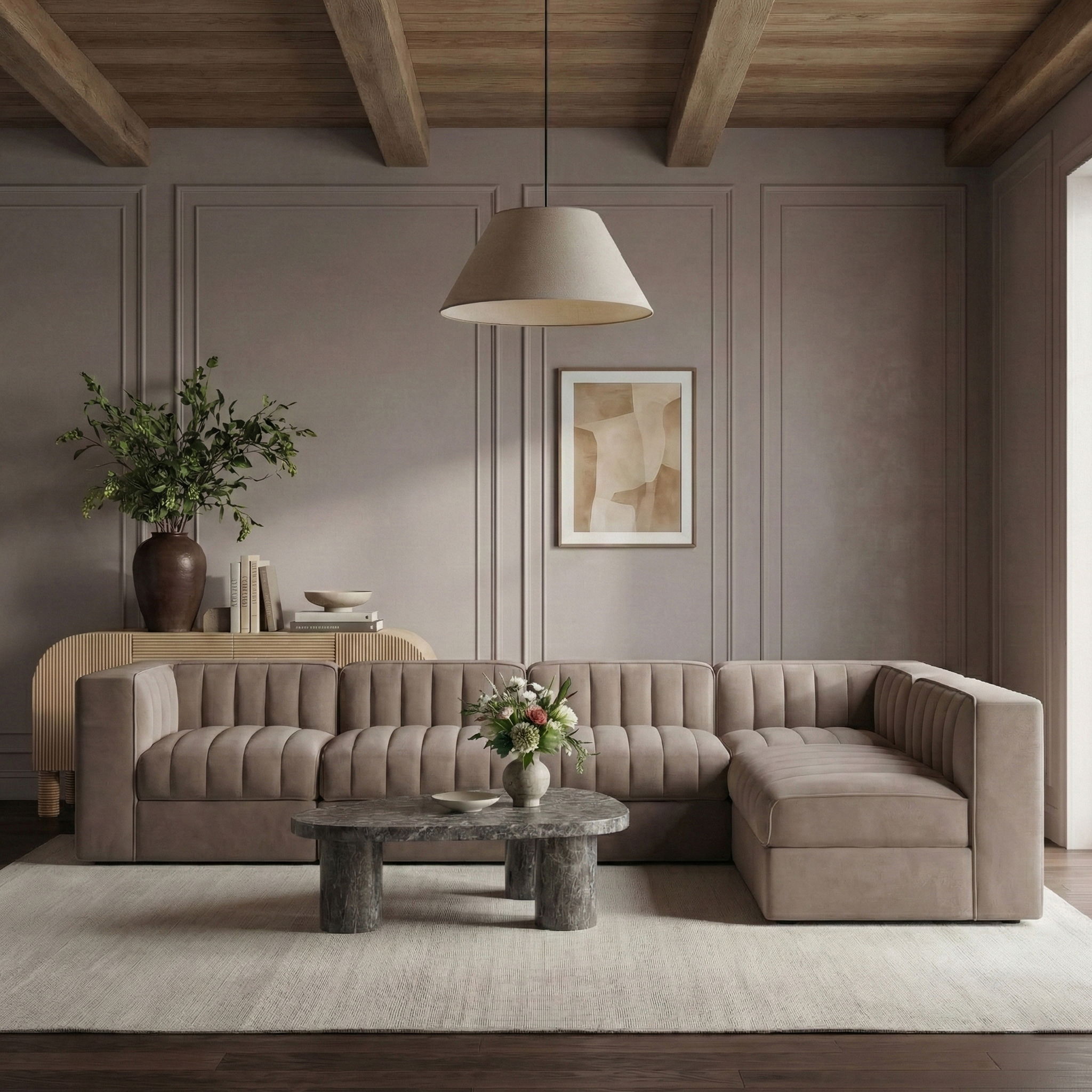 Rummi - Velvet Performance Fabric Upholstered 6 Piece Modular Sectional - Urban Living Furniture (Los Angeles, CA)