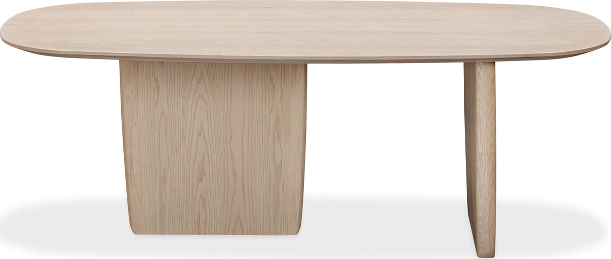 Liv - Ash Wood Oval Dining Table - White Sand