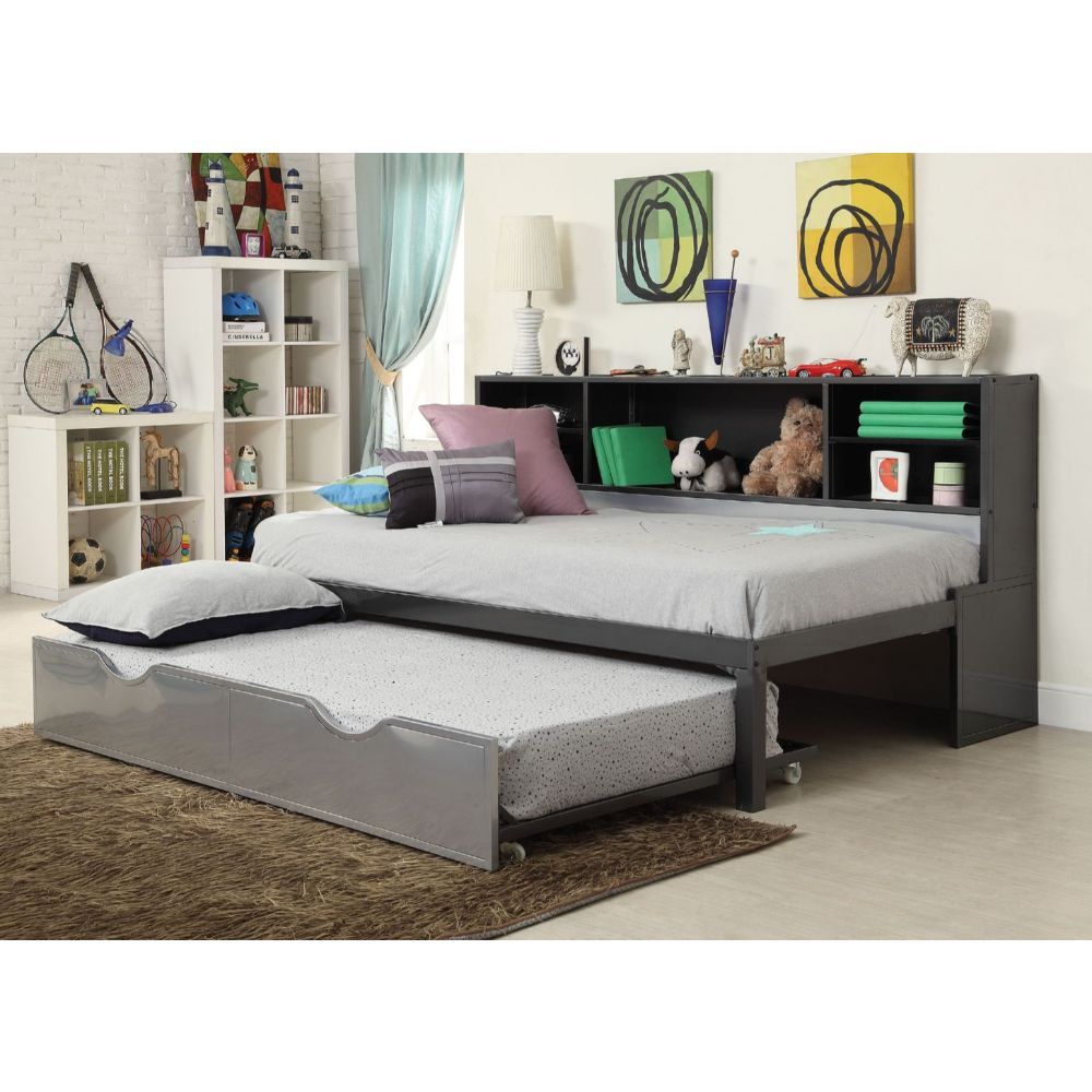 Renell - Twin Bed - Black & Silver - Urban Living Furniture (Los Angeles, CA)