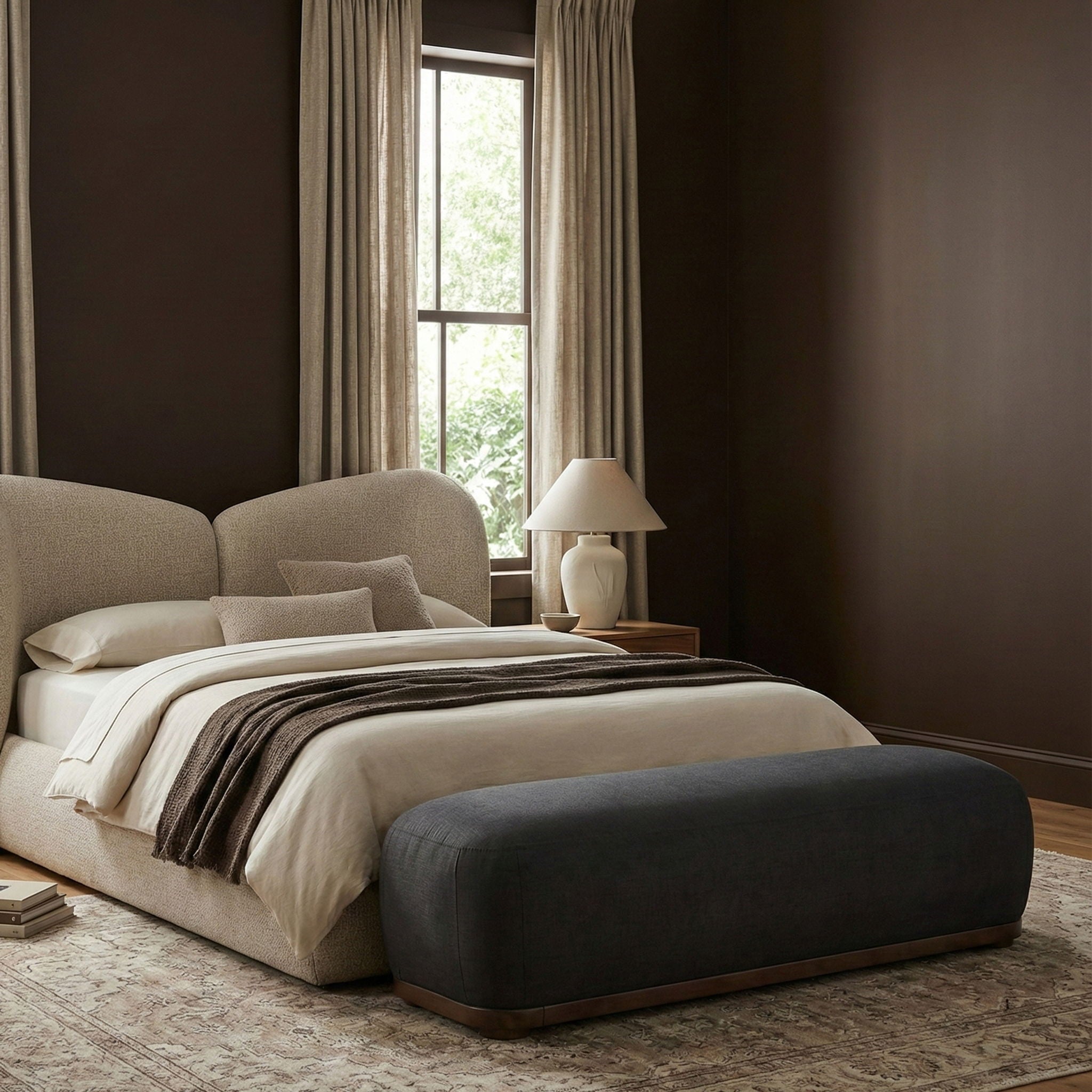 Calum - Bench - Dark Brown Frame - Urban Living Furniture (Los Angeles, CA)