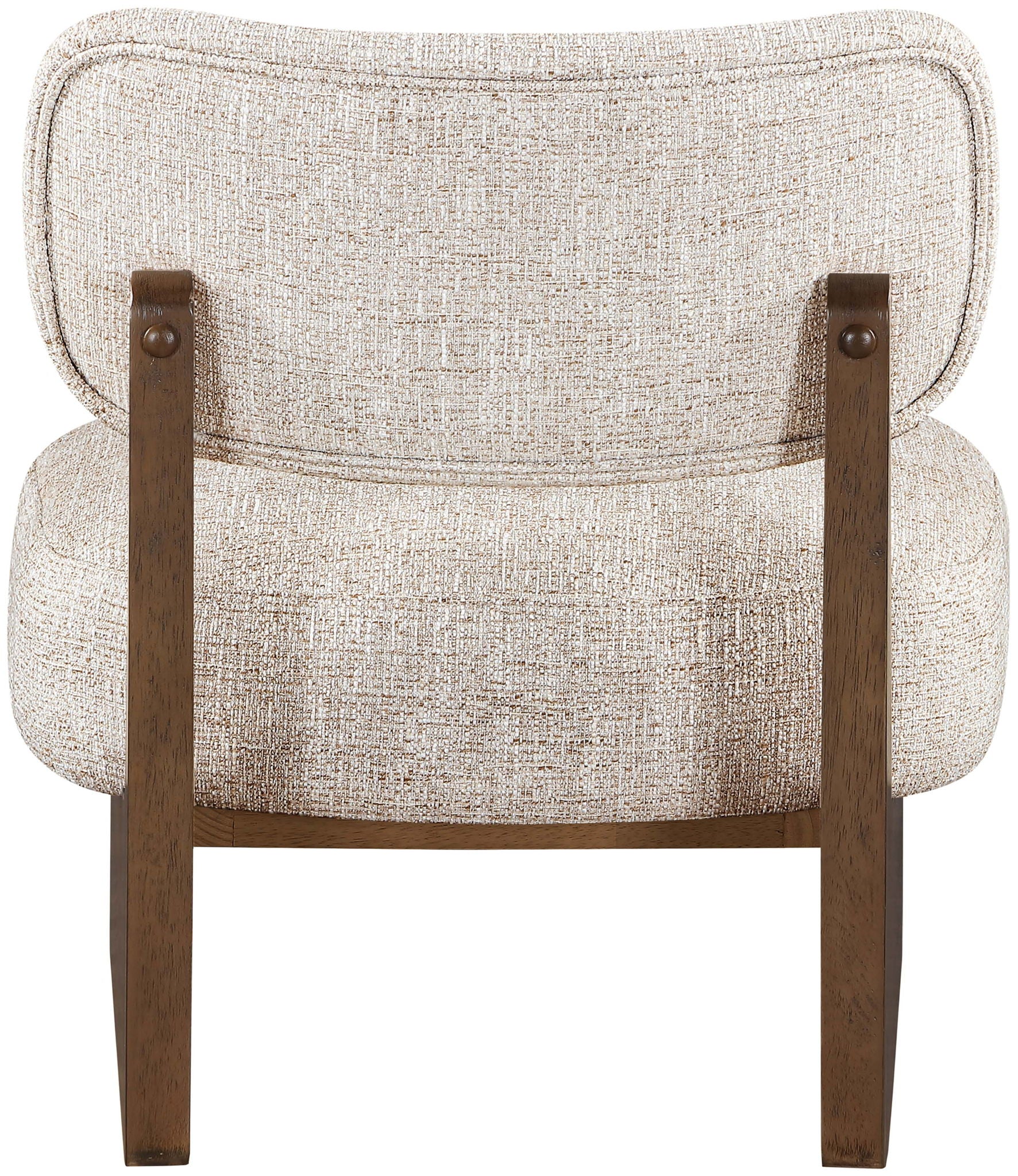 Vetra - Linen Textured Fabric Upholstered Accent Chair With Brown Base