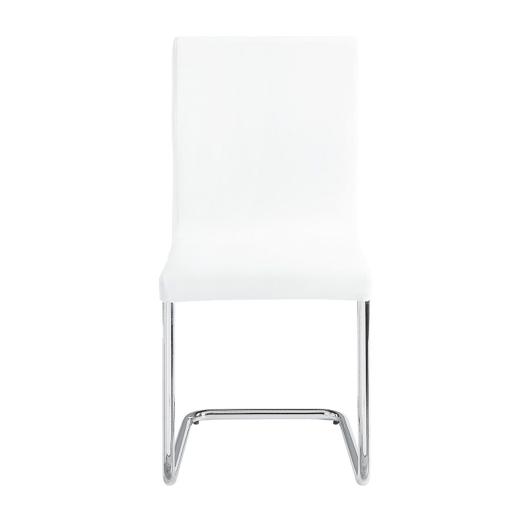 Palton - Side Chair (Set of 2) - White Synthetic Leather & Chrome - Urban Living Furniture (Los Angeles, CA)