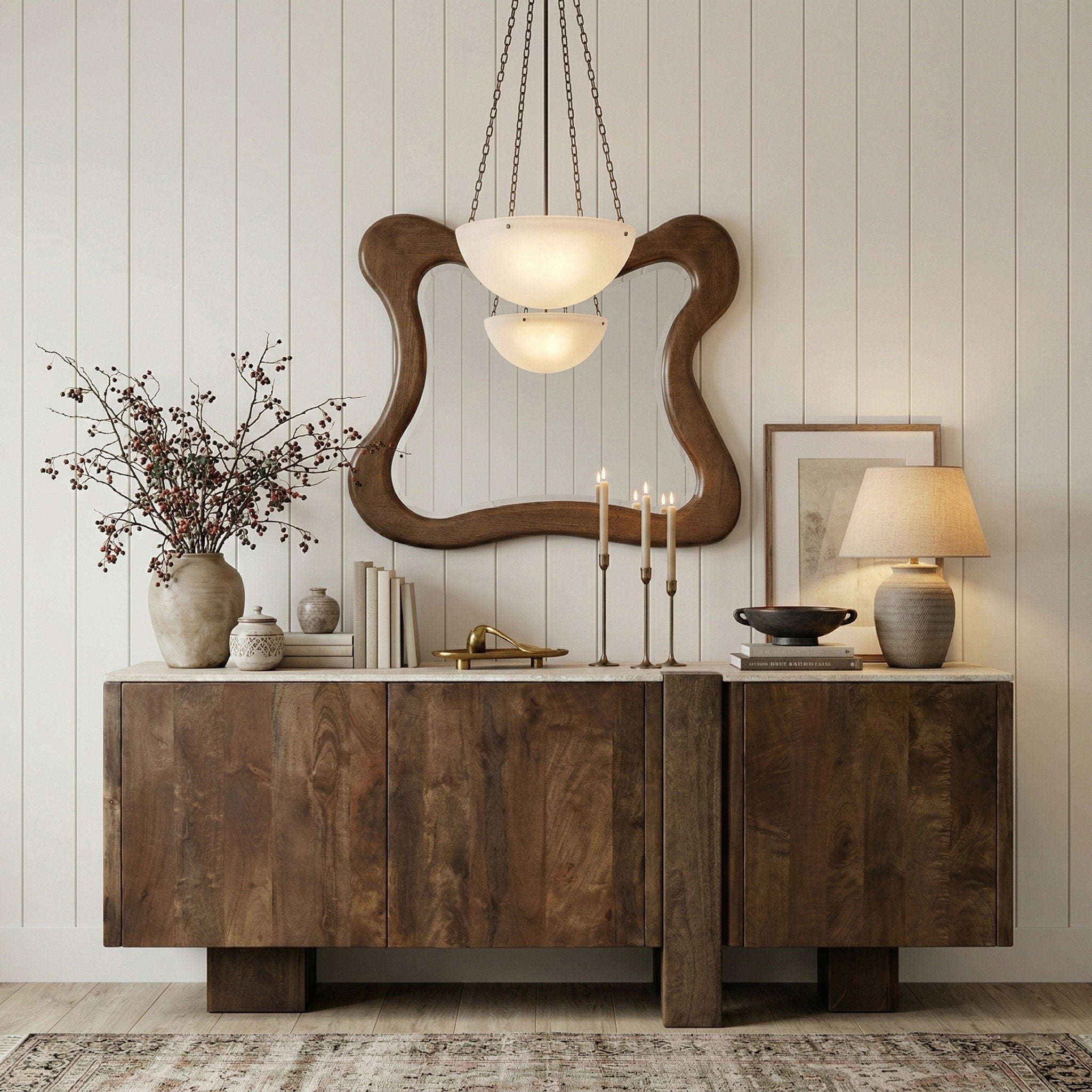 Pietra - Travertine And Mango Wood Sideboard / Buffet - Brown / Beige - Urban Living Furniture (Los Angeles, CA)