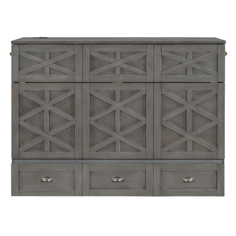 Murphy Bed With Large Drawers And USB Ports