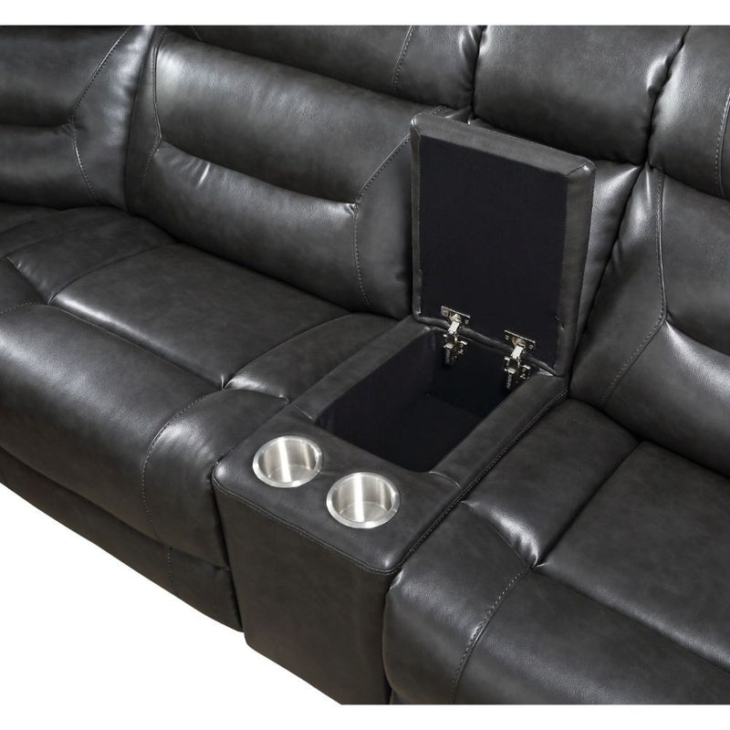 Imogen - Sectional Sofa - Gray Leather-Aire - Urban Living Furniture (Los Angeles, CA)