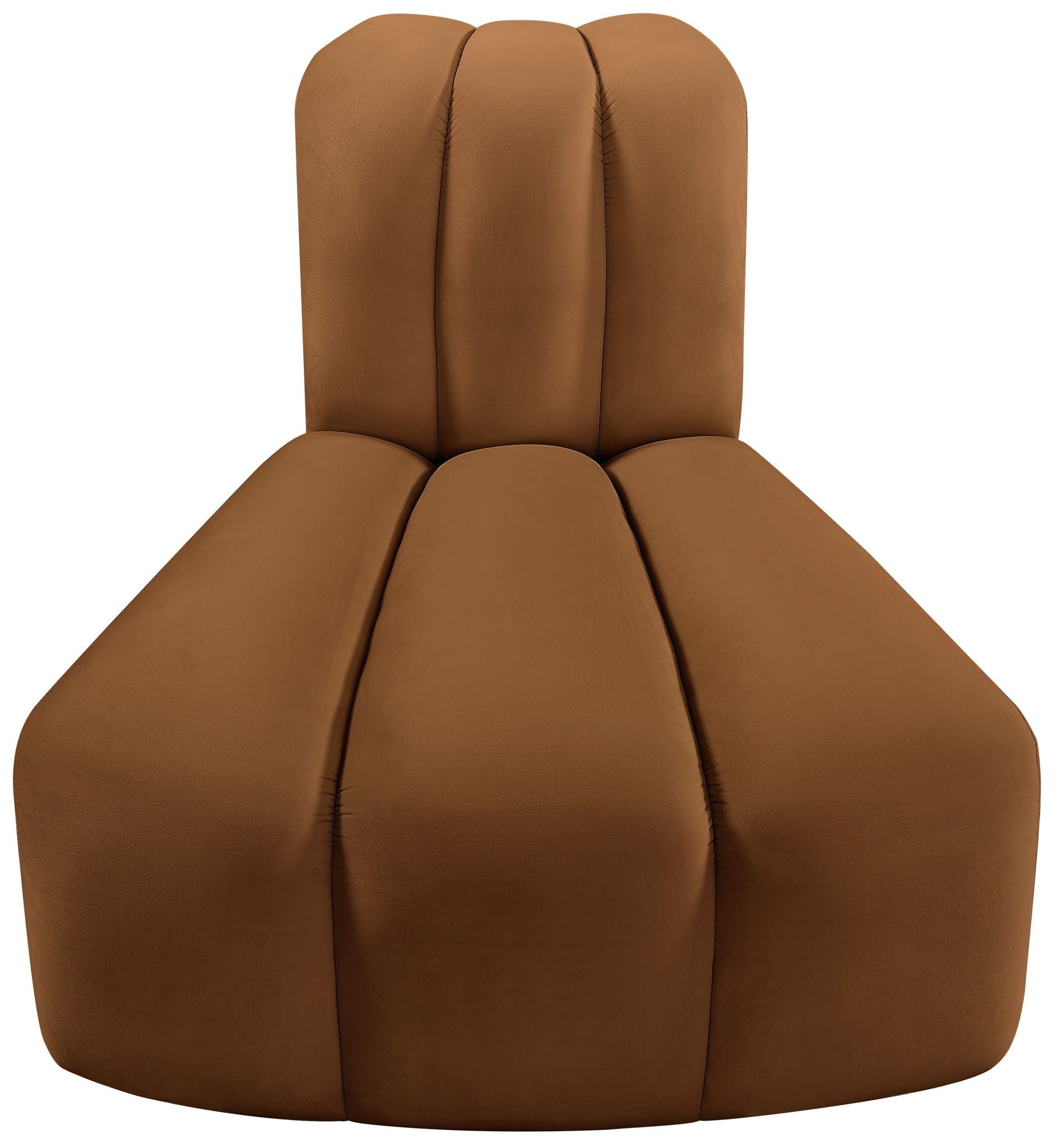 Arc - Velvet Reverse Corner Chair - Saddle - Urban Living Furniture (Los Angeles, CA)