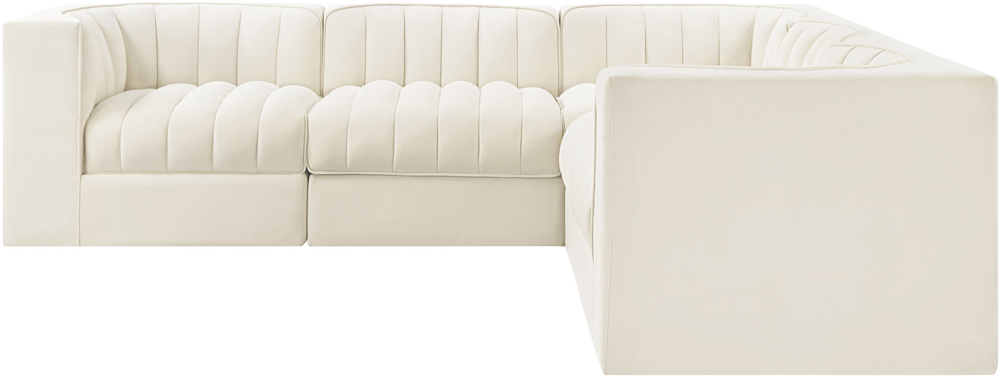 Rummi - Symmetrical Velvet Performance Fabric Upholstered 5 Piece Modular Sectional - Urban Living Furniture (Los Angeles, CA)