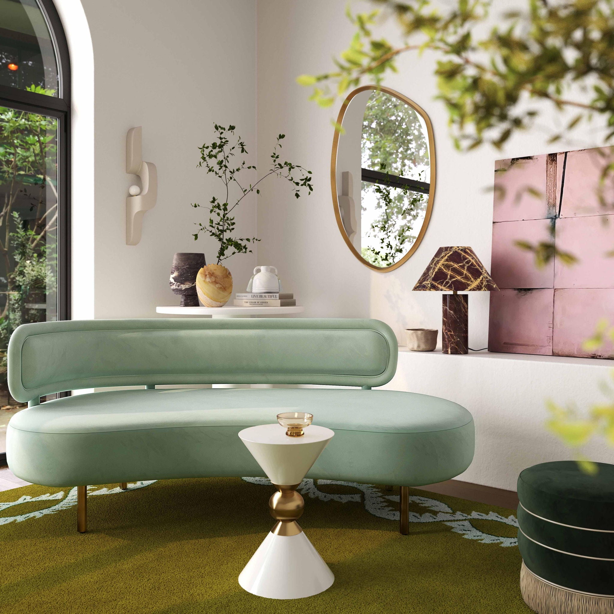 Tischa - Boucle Velvet Sofa - Urban Living Furniture (Los Angeles, CA)