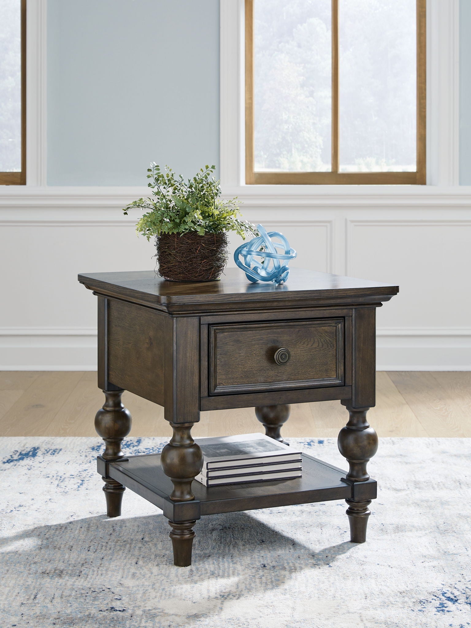 Veramond - Dark Brown - Square End Table - Urban Living Furniture (Los Angeles, CA)