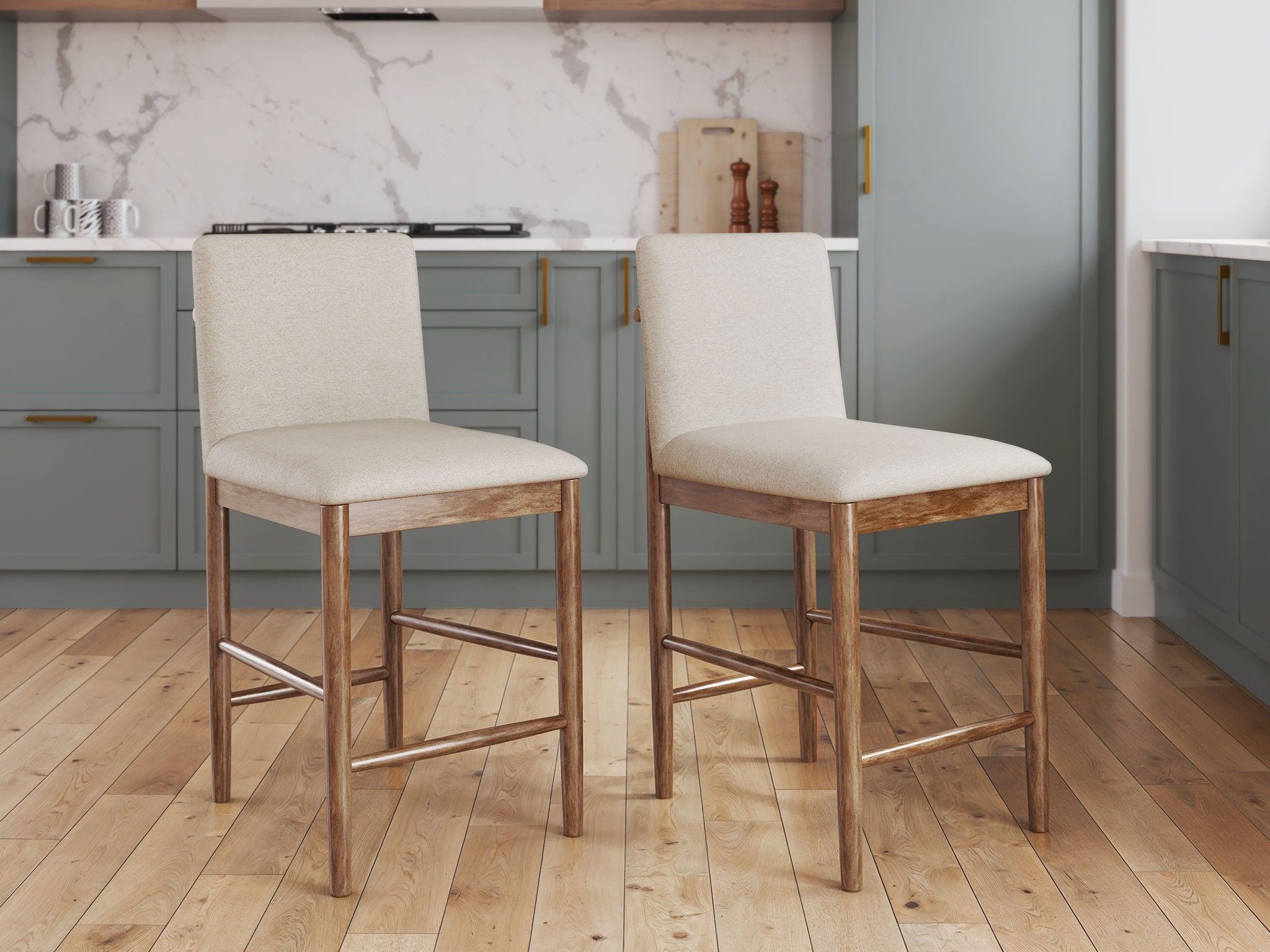 Isanti - Upholstered Barstool (Set of 2) - Light Brown - Urban Living Furniture (Los Angeles, CA)