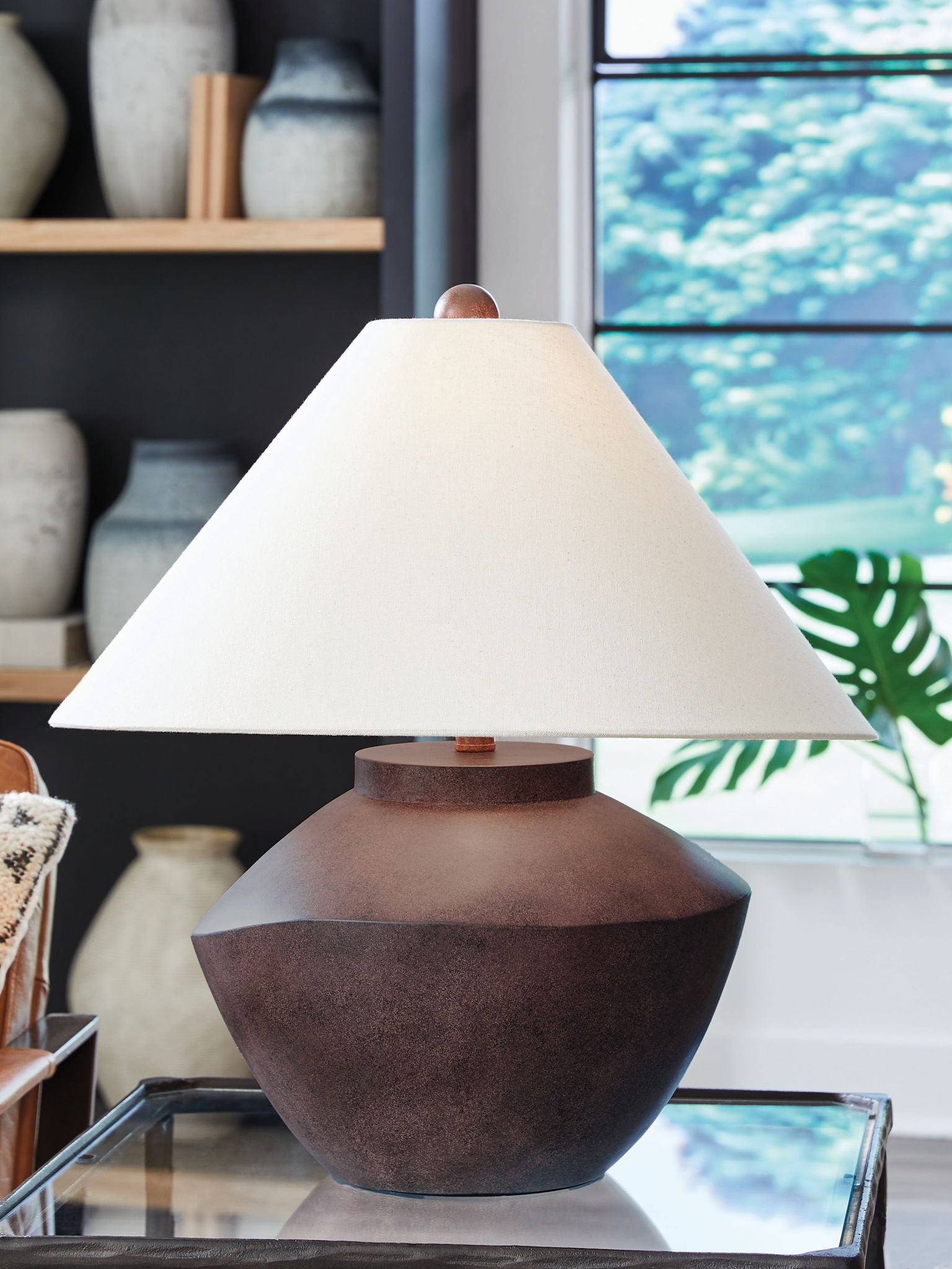 Honsworth - Antique Brown - Poly Table Lamp - Urban Living Furniture (Los Angeles, CA)