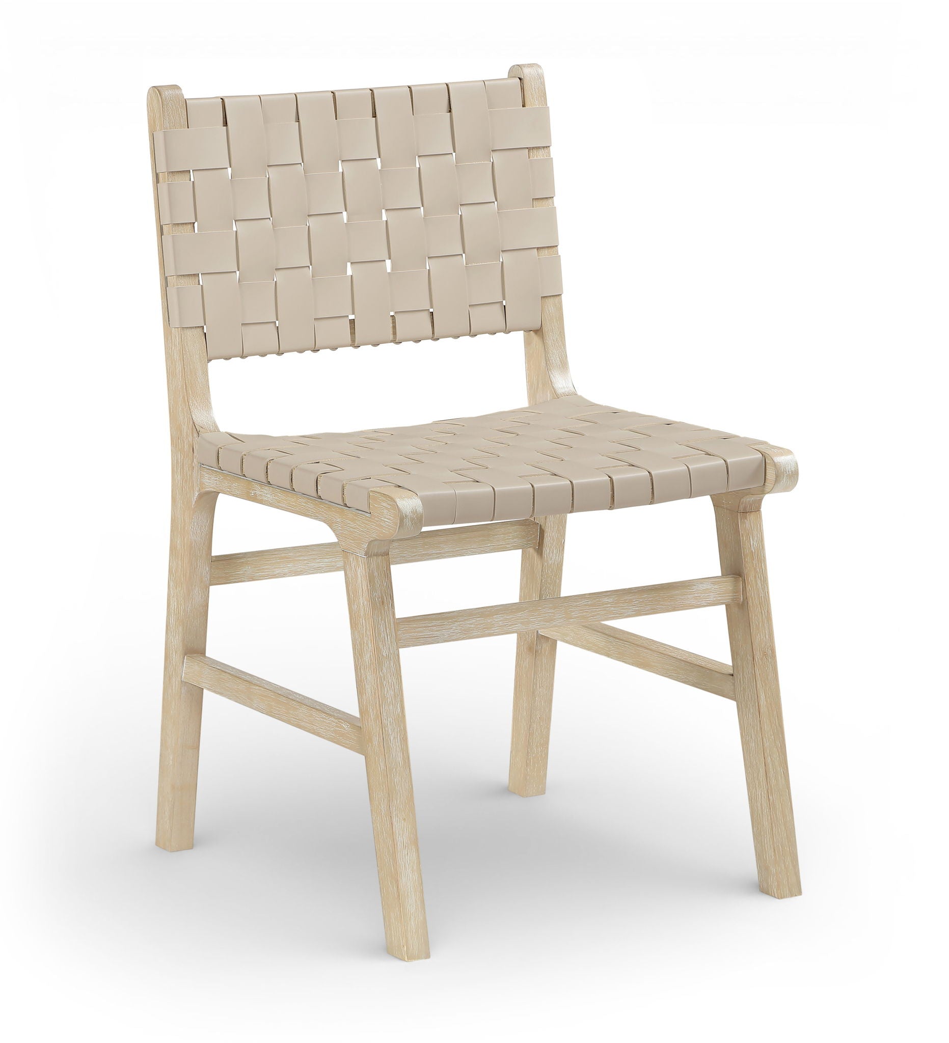 Entwine - Vegan Leather Upholstered Dining Chair - Painted Natural - Urban Living Furniture (Los Angeles, CA)