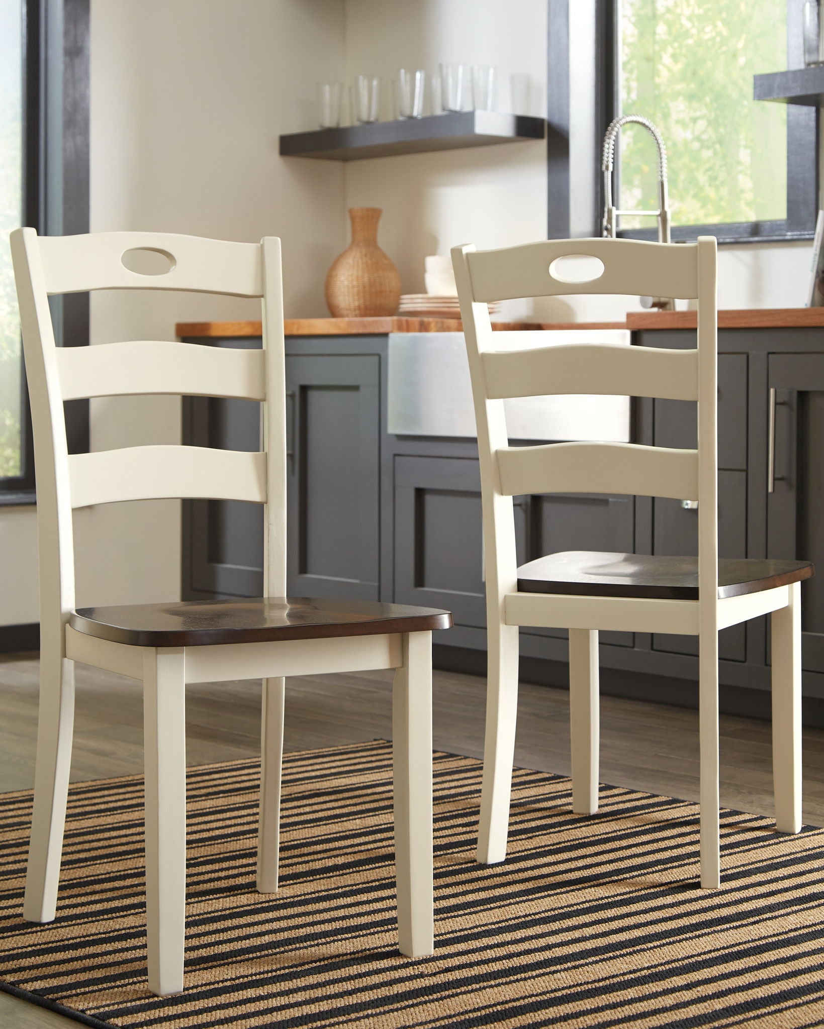 Woodanville - Dining Room Side Chair (Set of 2) - Cream / Brown - Urban Living Furniture (Los Angeles, CA)