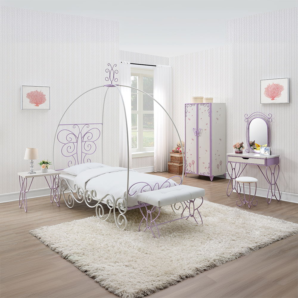 Priya II - Nightstand - White & Light Purple - Urban Living Furniture (Los Angeles, CA)