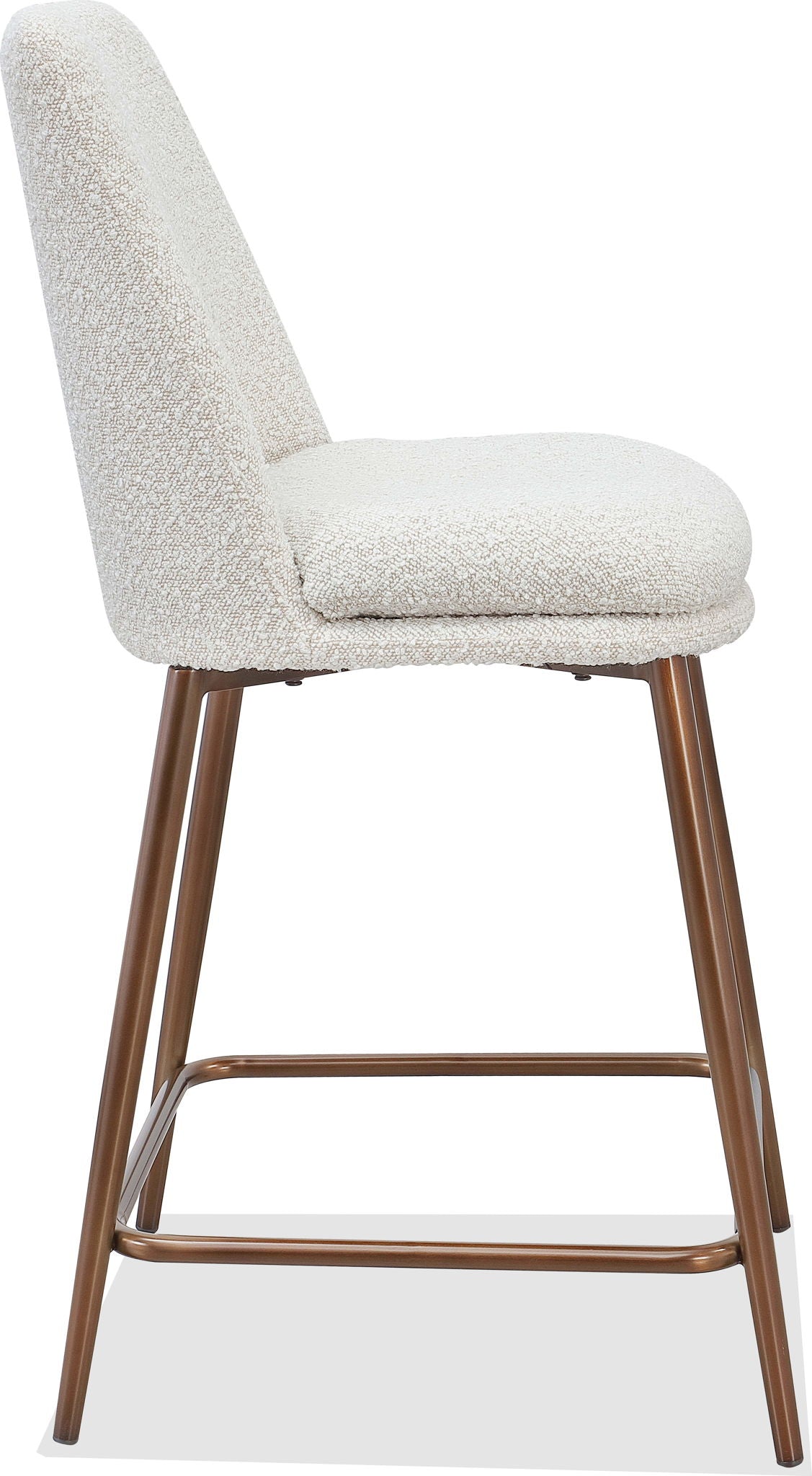 Crossroads 2.0 - Wyatt Upholstered Counter Stool (Set of 2) - Ricotta Boucle And Bronze Metal