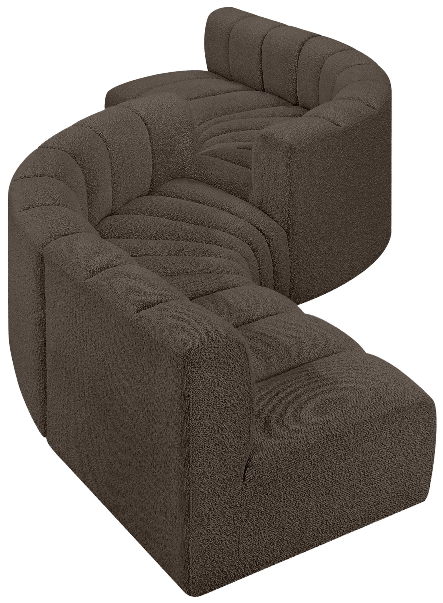 Arc - Boucle Fabric 6 Piece Modular Sofa - Black - Urban Living Furniture (Los Angeles, CA)