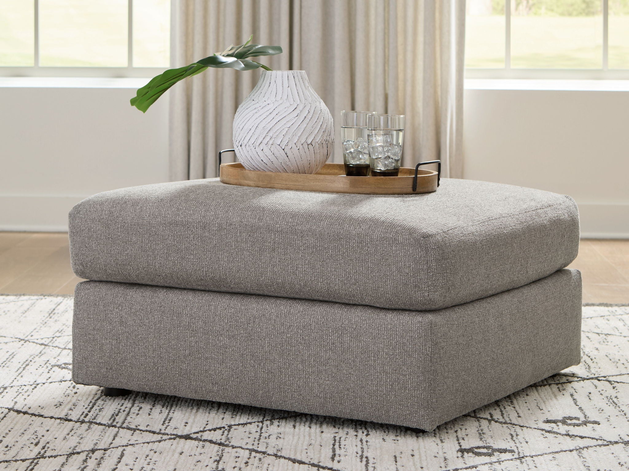 Lindon - Oversized Accent Ottoman - Smoke - Urban Living Furniture (Los Angeles, CA)