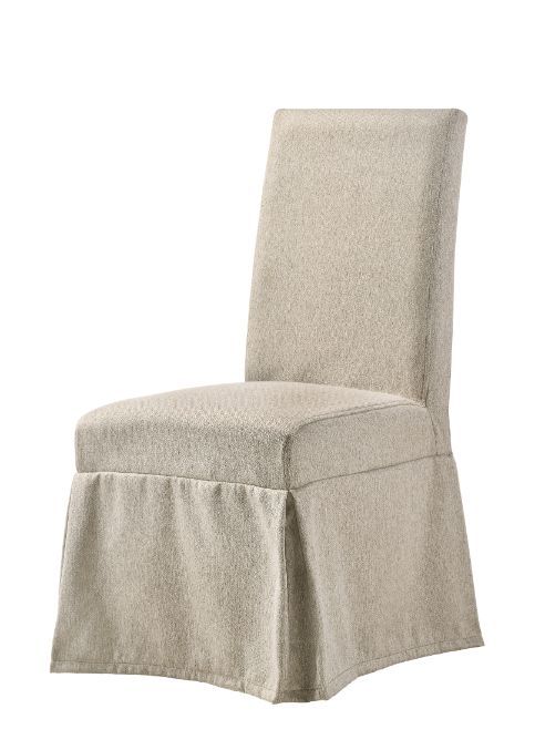 Faustine - 40" Side Chair (Set of 2) - Tan Fabric & Salvaged Light Oak - Urban Living Furniture (Los Angeles, CA)