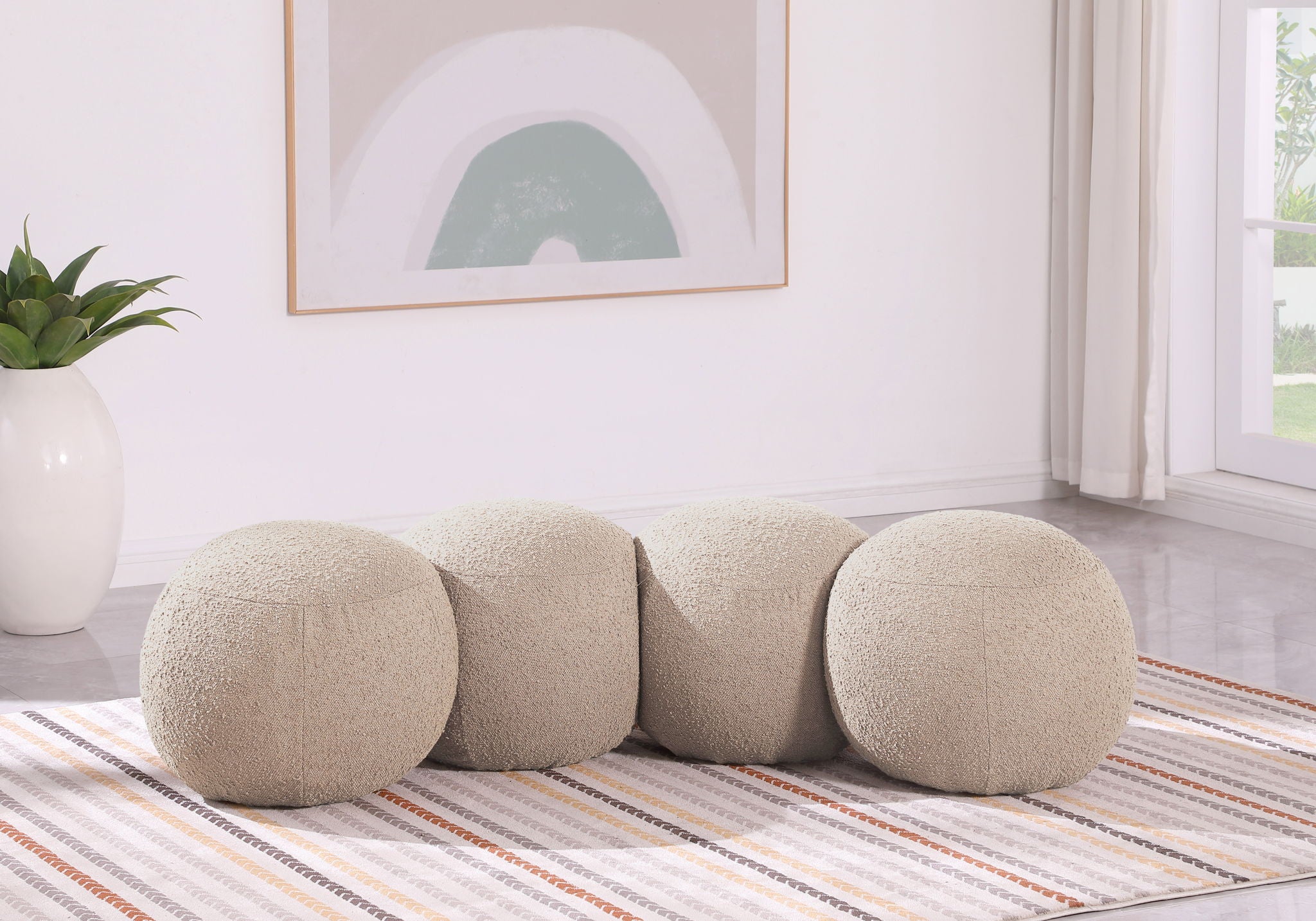 Apollo - Boucle Fabric Bench - Urban Living Furniture (Los Angeles, CA)