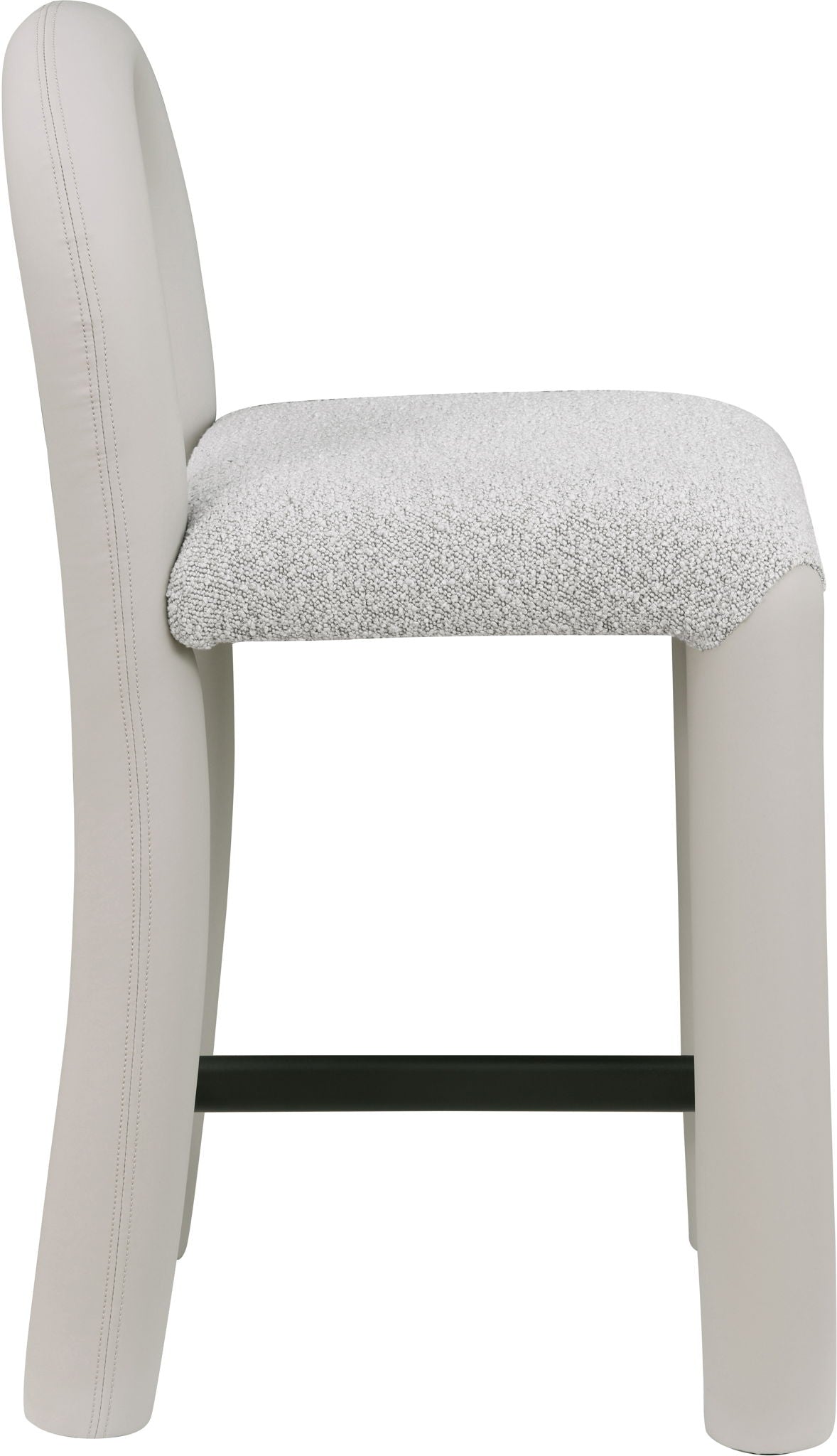 Amari - Vegan Leather and Boucle Fabric Stool - Urban Living Furniture (Los Angeles, CA)