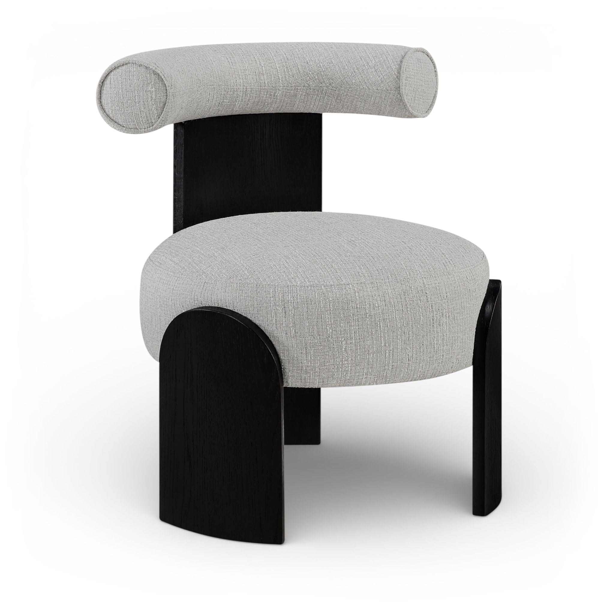 Calder - Linen Textured Fabric Upholstered Accent Chair - Painted Black Base - Urban Living Furniture (Los Angeles, CA)