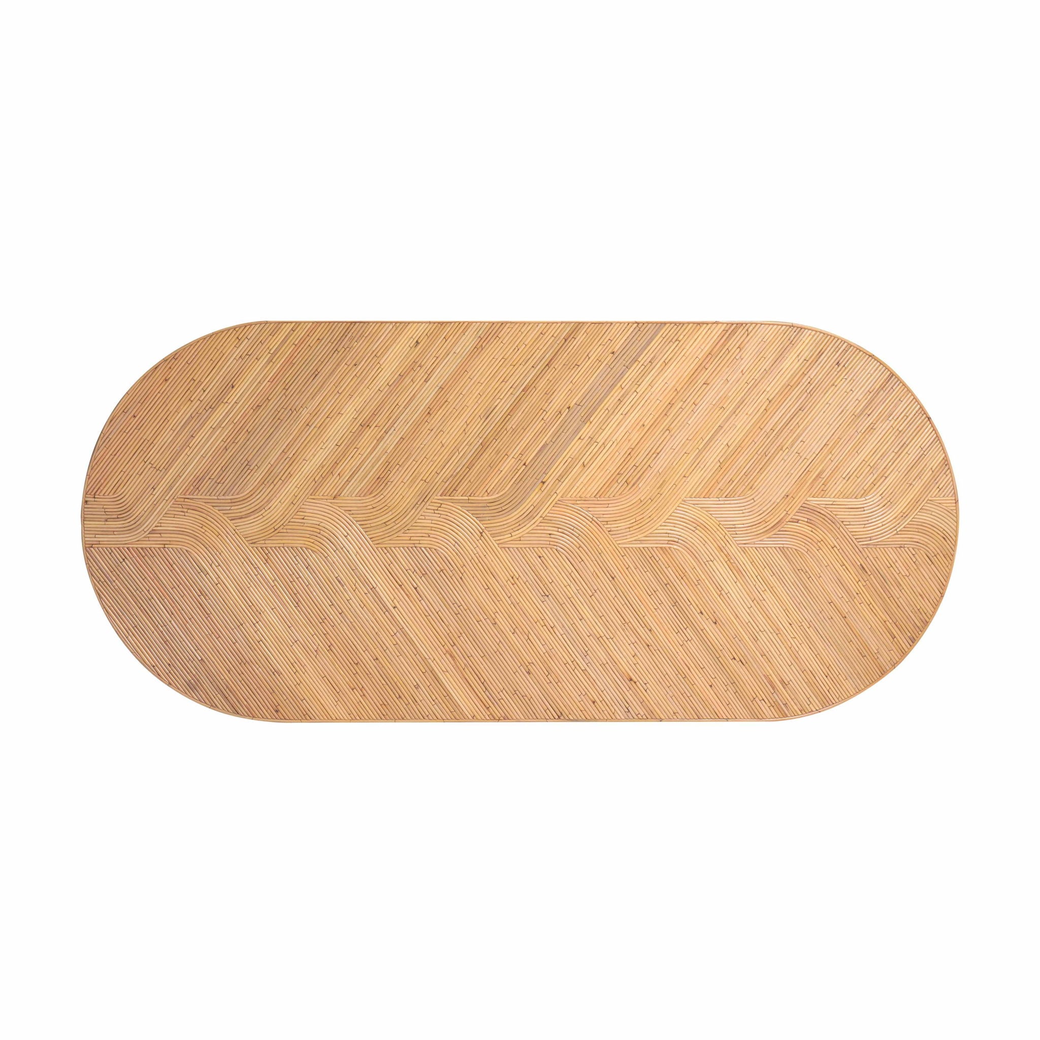 Caren - Rattan and Glass Oval Dining Table - Natural - Urban Living Furniture (Los Angeles, CA)